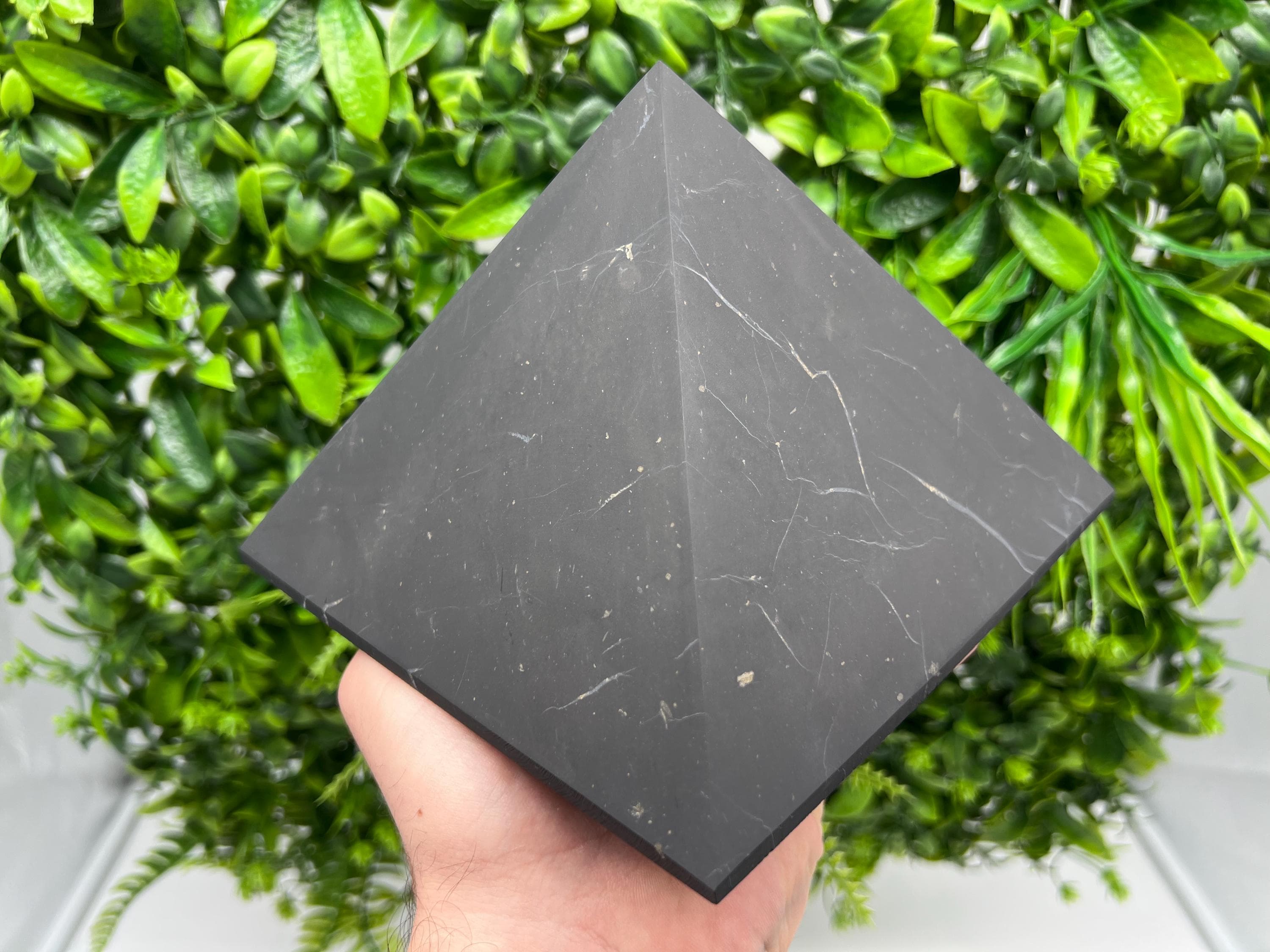 15cm Shungite Pyramid: EMF & 5G Protection Crystal
