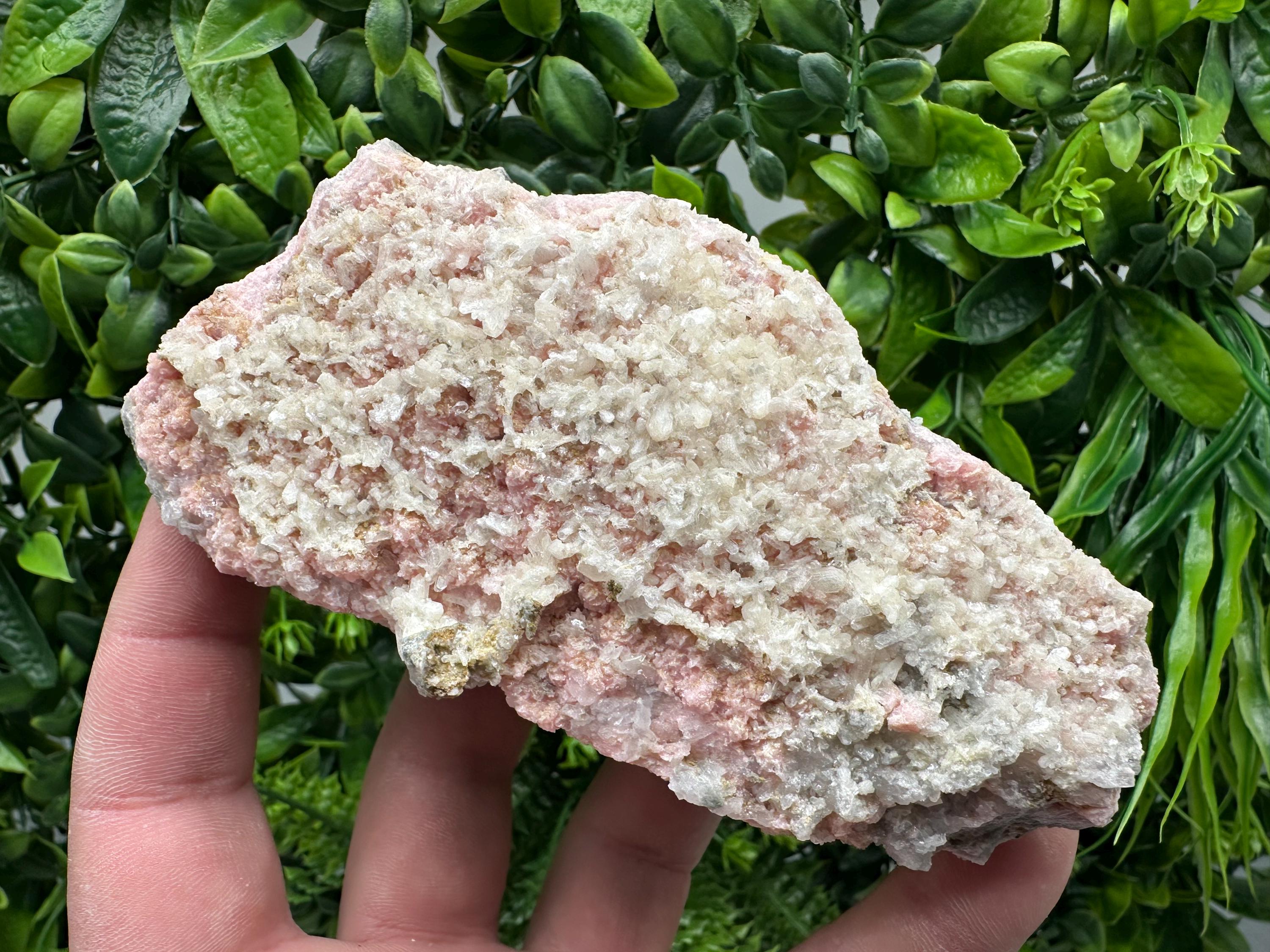 Rhodochrosite on Quartz, Starnica Mine Mineral Specimen