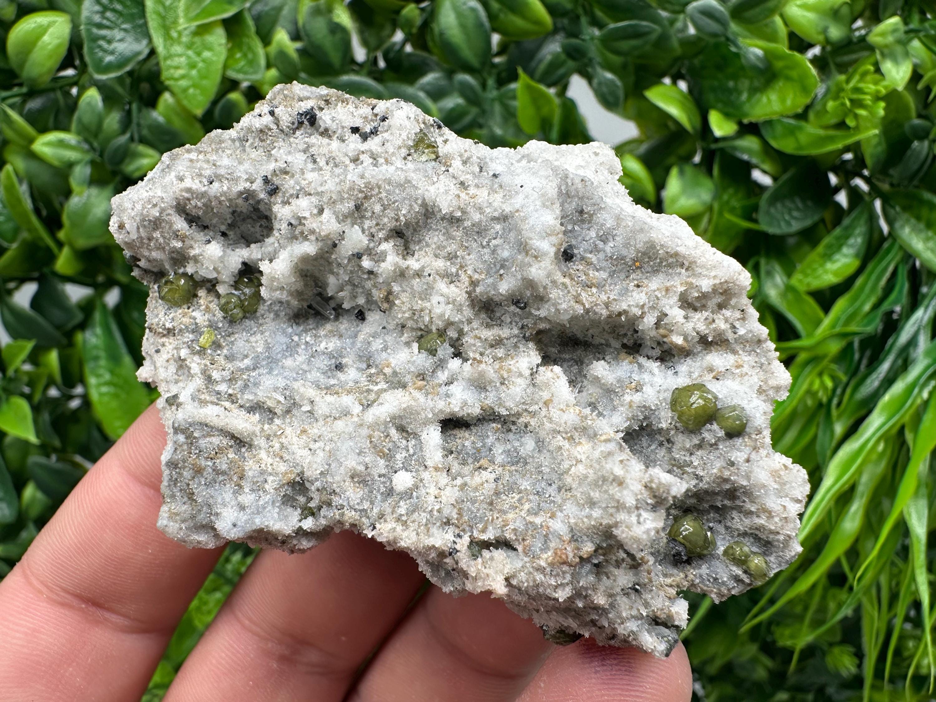 Cleiophane Sphalerite on Quartz: Green Crystal Mineral Specimen