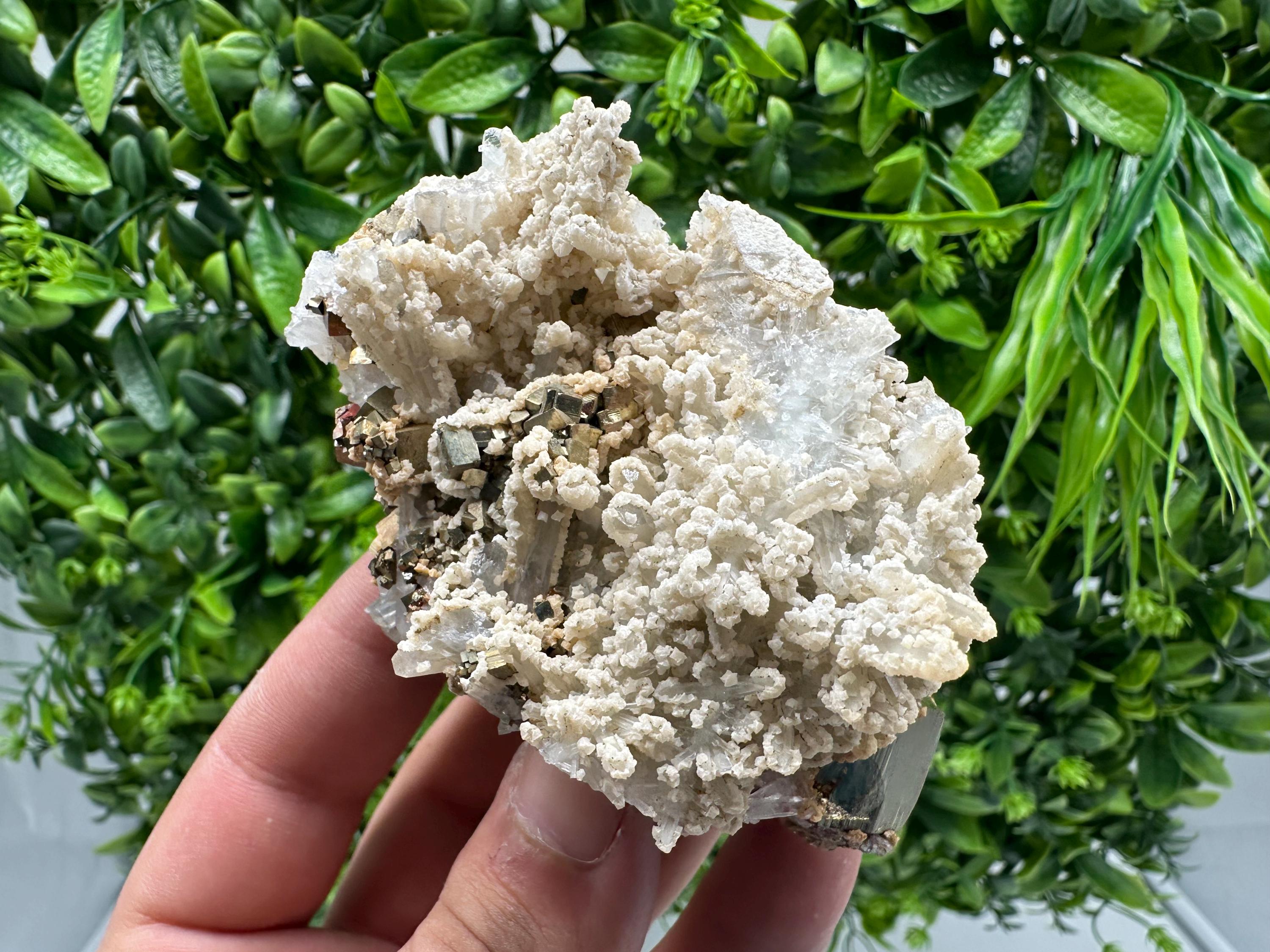 Wonderful Pyrite on Green Quartz,natural,collection mineral,gift,home decor stone,rare crystal,collection Borieva mine,Madan,Bulgaria