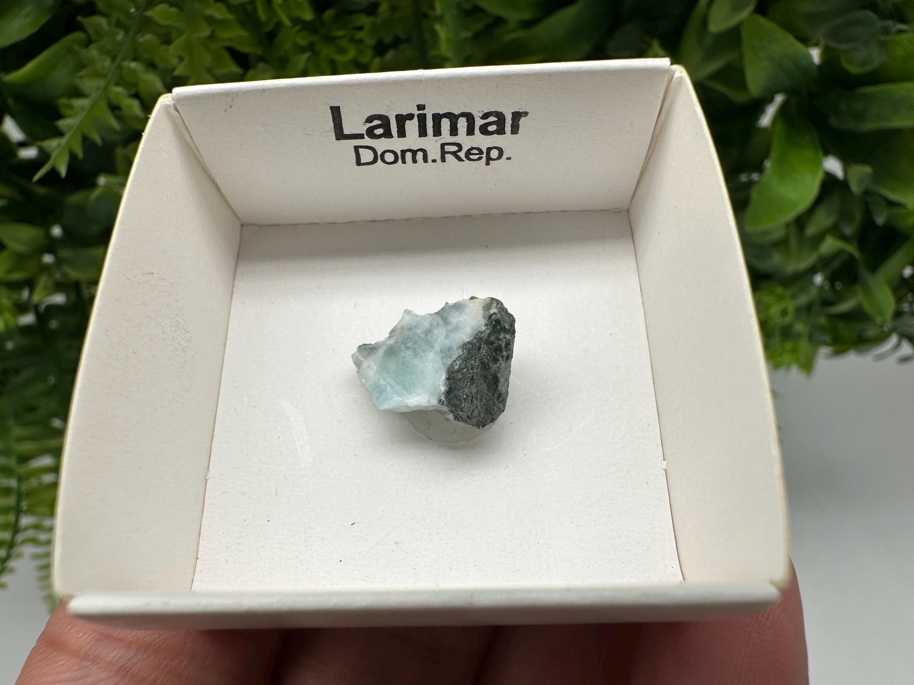 Rare Raw Larimar Specimen: Dominican Republic Crystal BOX 4/4 cm