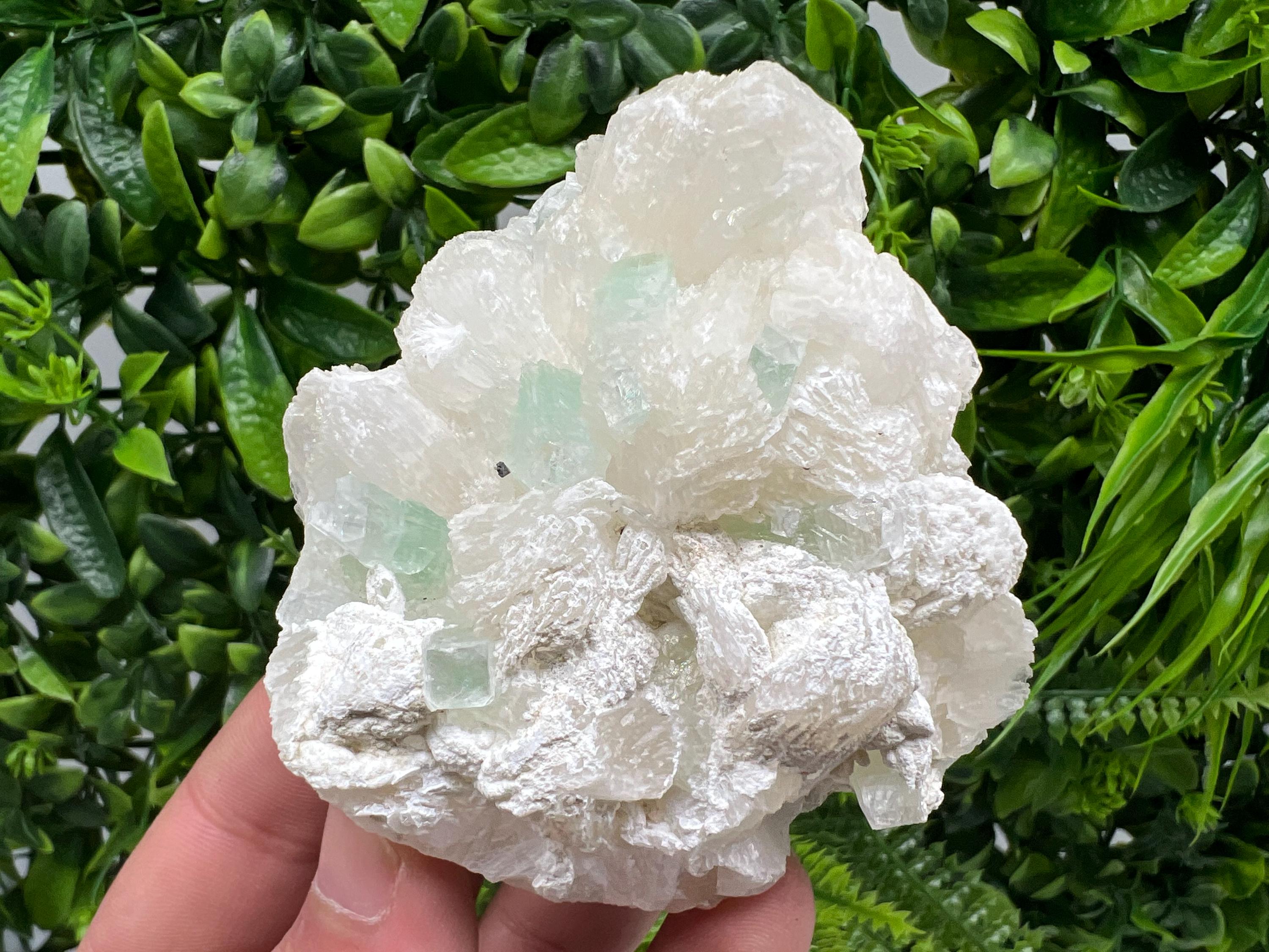 Transparent Apophyllite on Chalcedony Specimen, India Minerals