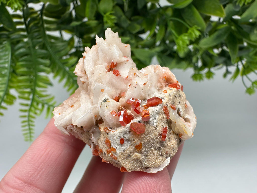 Red Vanadinite on Barite from Marocco,crystal minerals Speciment cluster Vanadinite crystal Vanadinite Geology Vanadinite cluster minerals