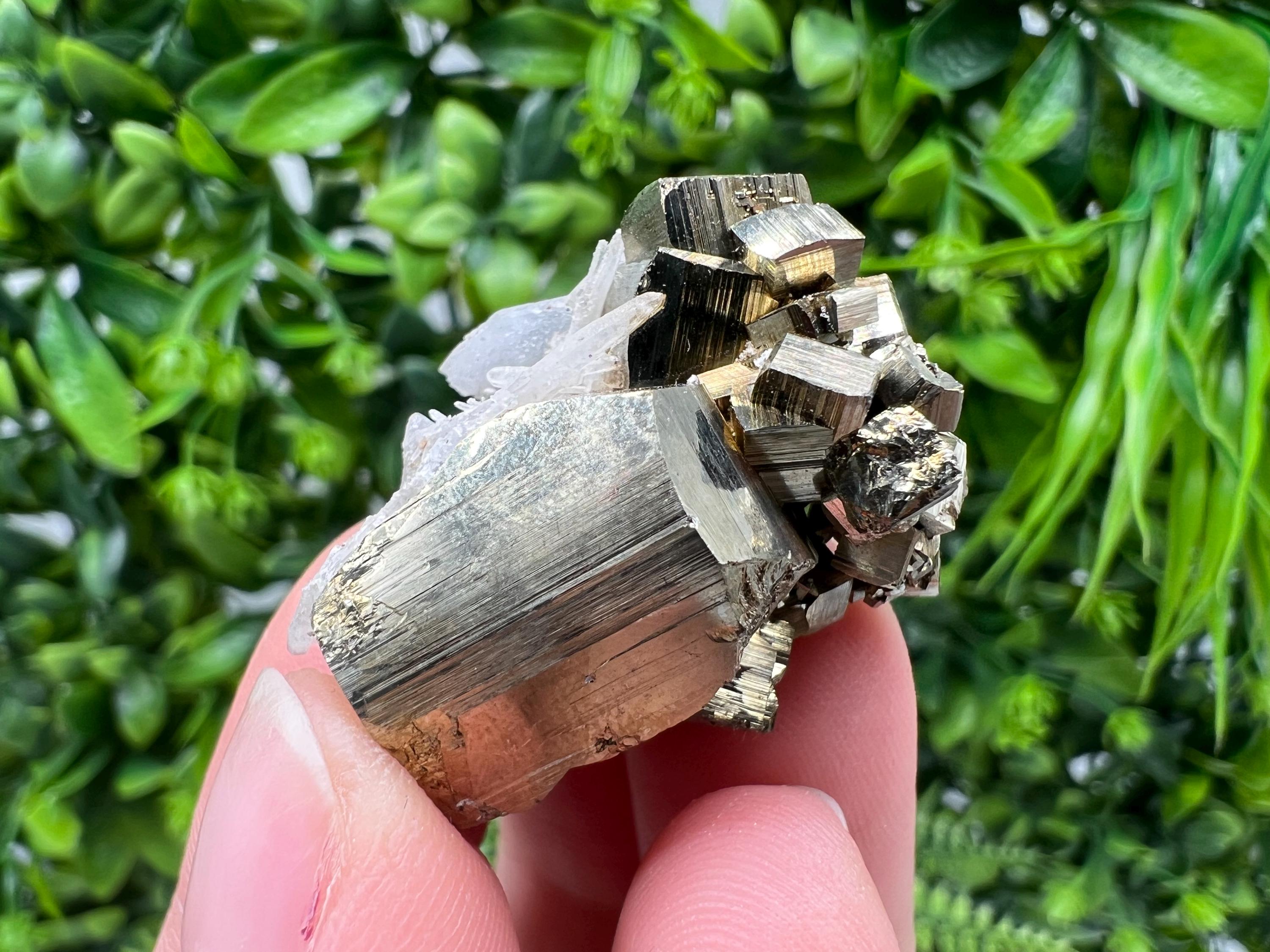 Wonderful Rainbow Pyrite whit Calcite,natural minerals souvenir Crystal,collection stone,rare minerals,home decor,Borieva Bulgaria