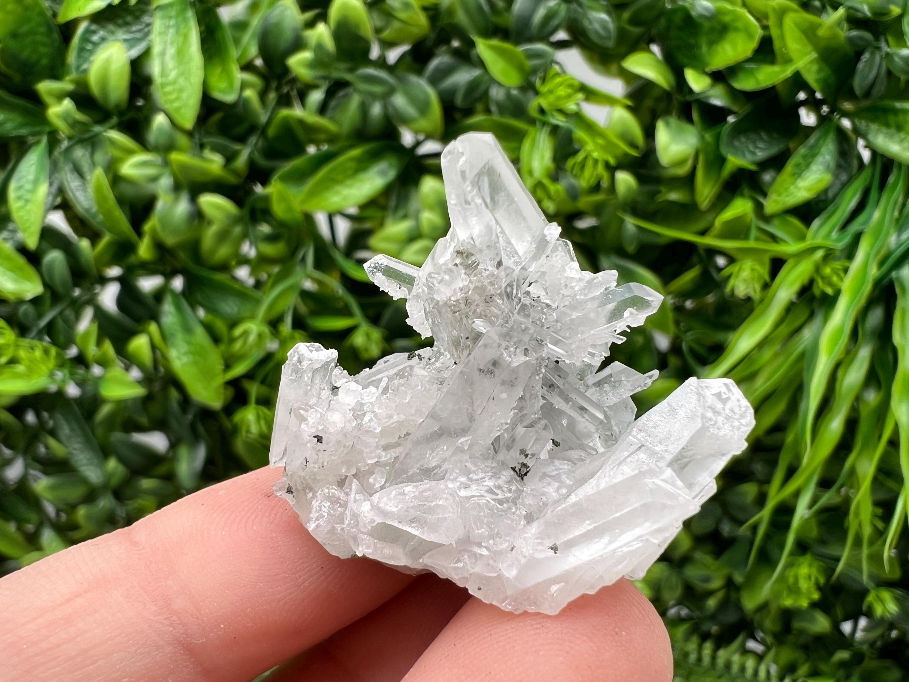 Calcite on Quartz Crystal: Borieva Mine, Bulgaria