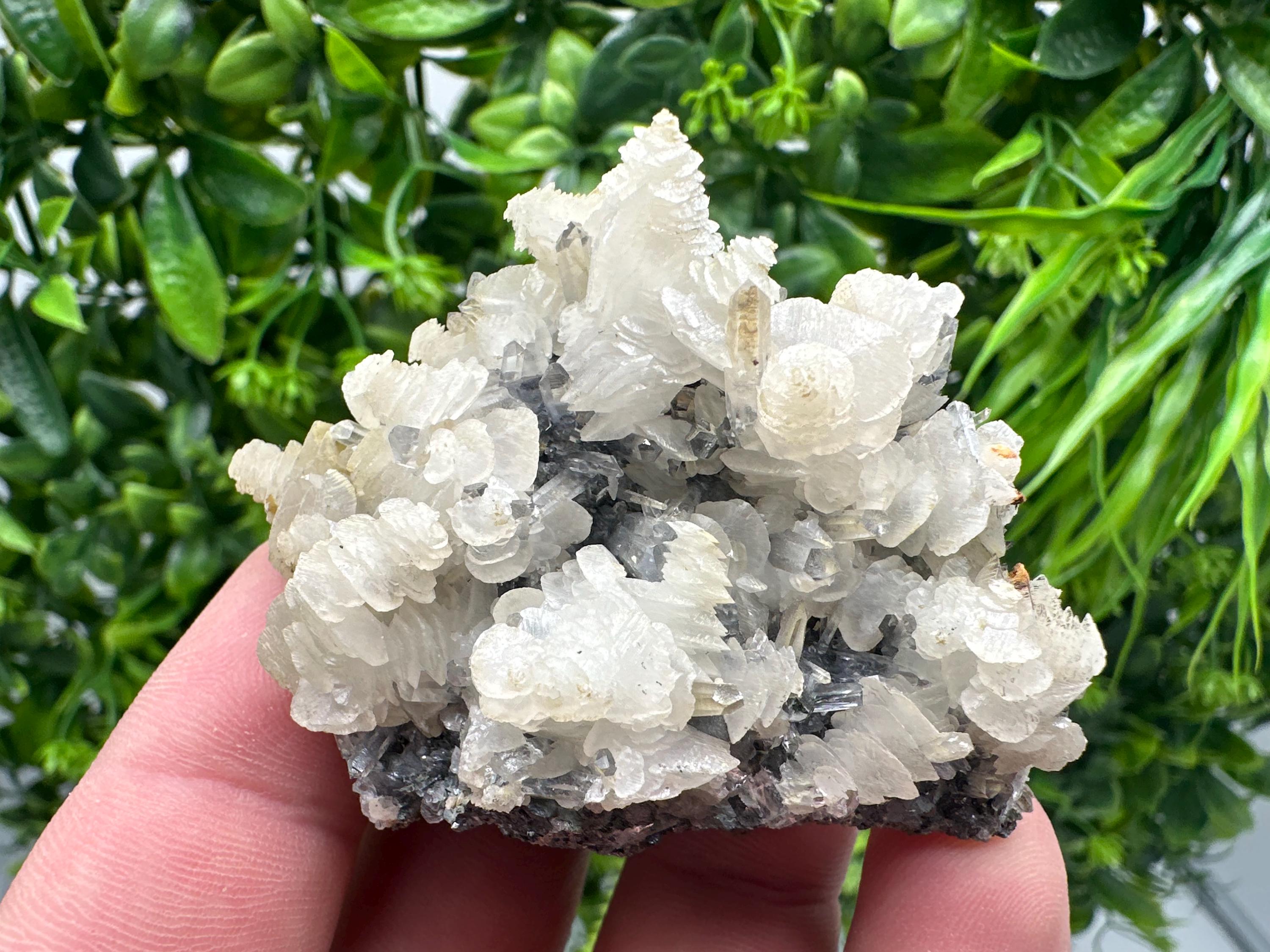 Quartz with Calcite and Chlorite: Borieva Mine Crystal Souvenir