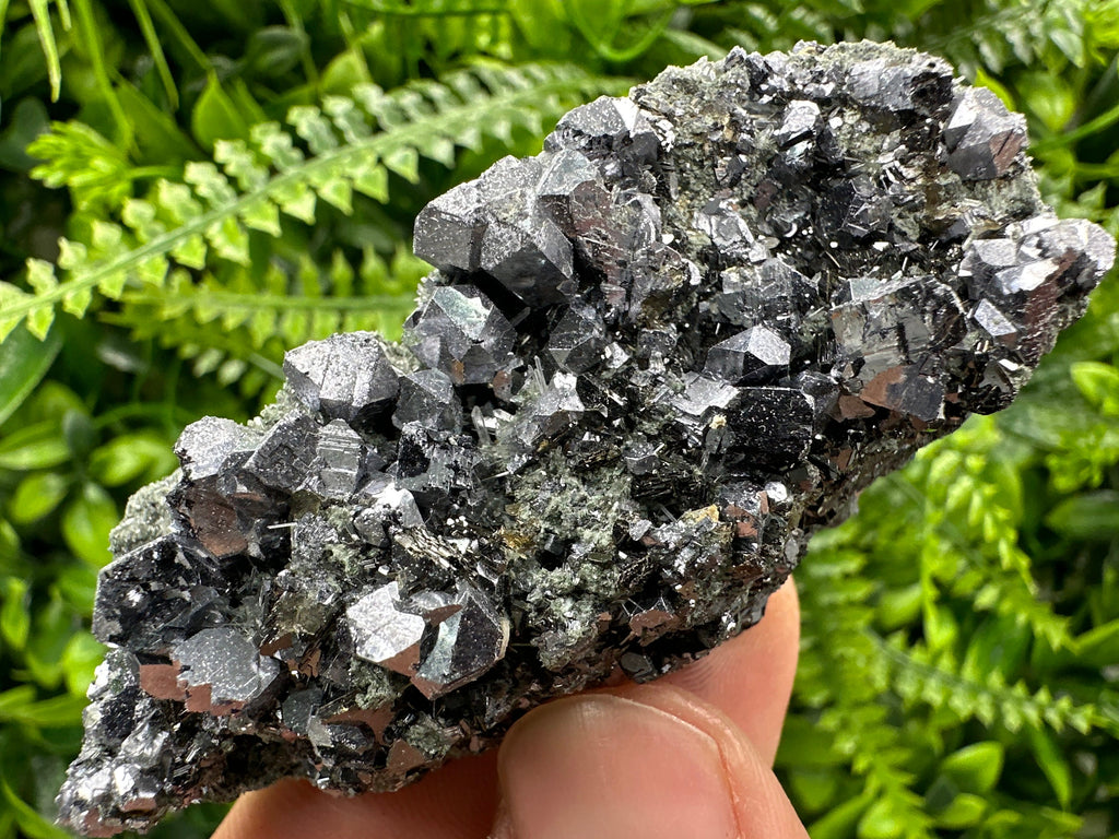 Shiny Galena Sphalerite on Quartz, Bulgarian Crystal Decor Stone