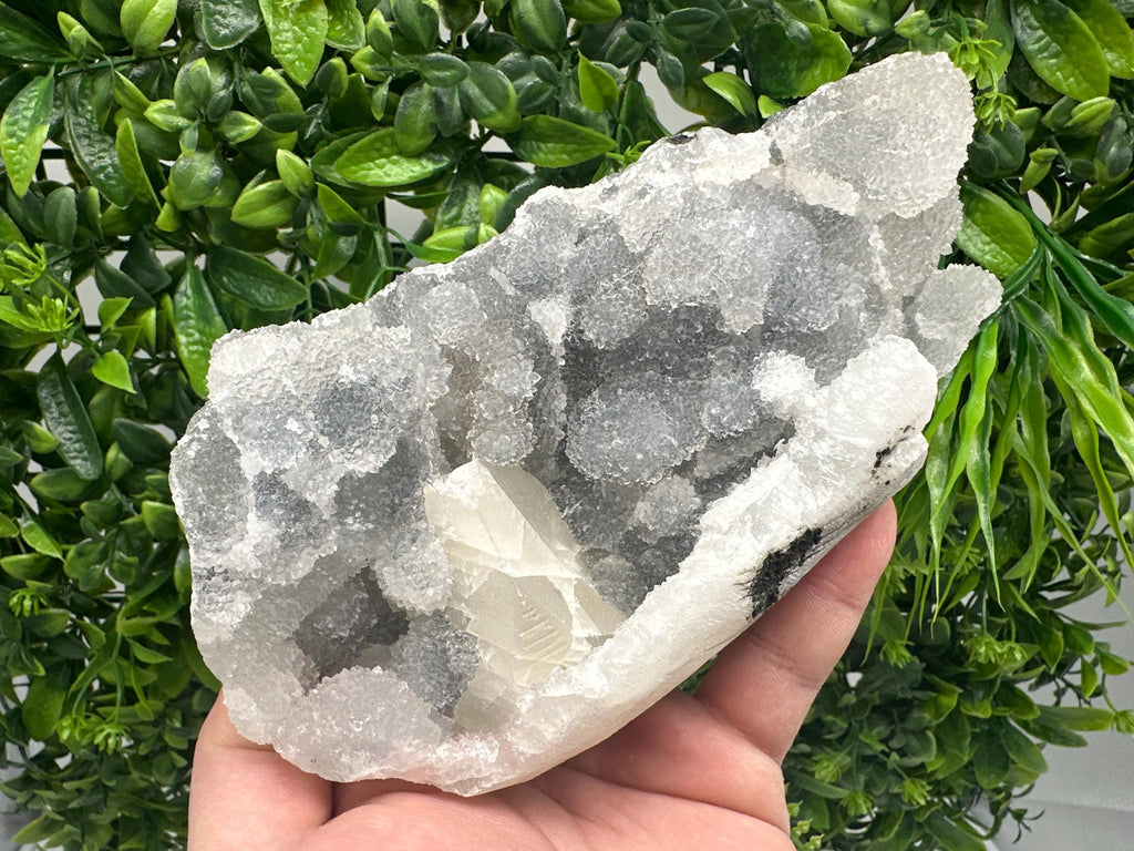 Transparent Apophyllite on Chalcedony, India Mineral Specimen
