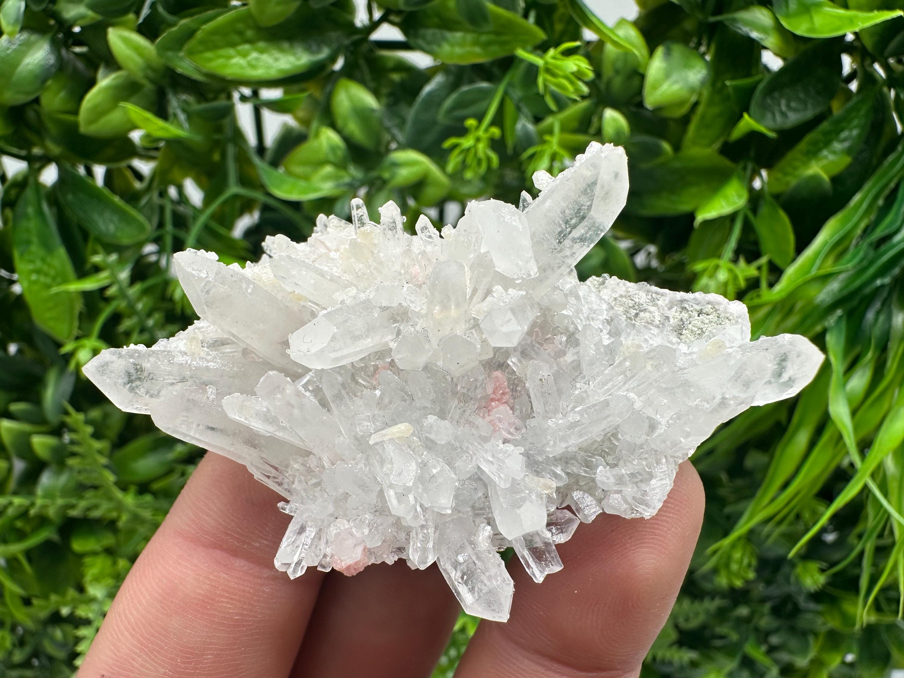 Rhodochrosite on Quartz Specimen, Starnica Mine, Bulgaria