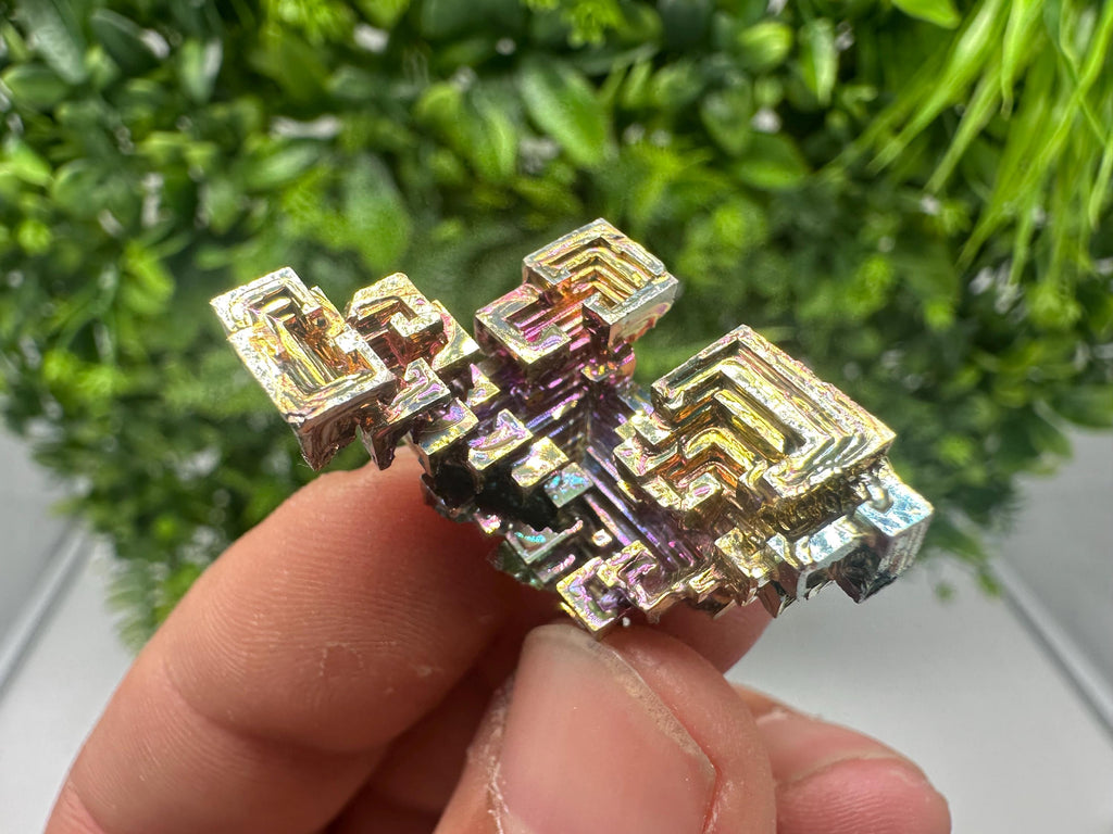 Rainbow Bismuth Crystal: Rare Gemstone Collection Piece