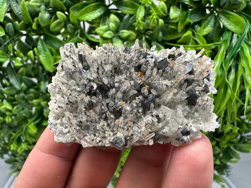 Wonderful Calcite,Sphalerite,Galena on Needle Quartz from Borieva mine,Madan,Bulgaria,natural,collectible mineral specimen,home decor stone