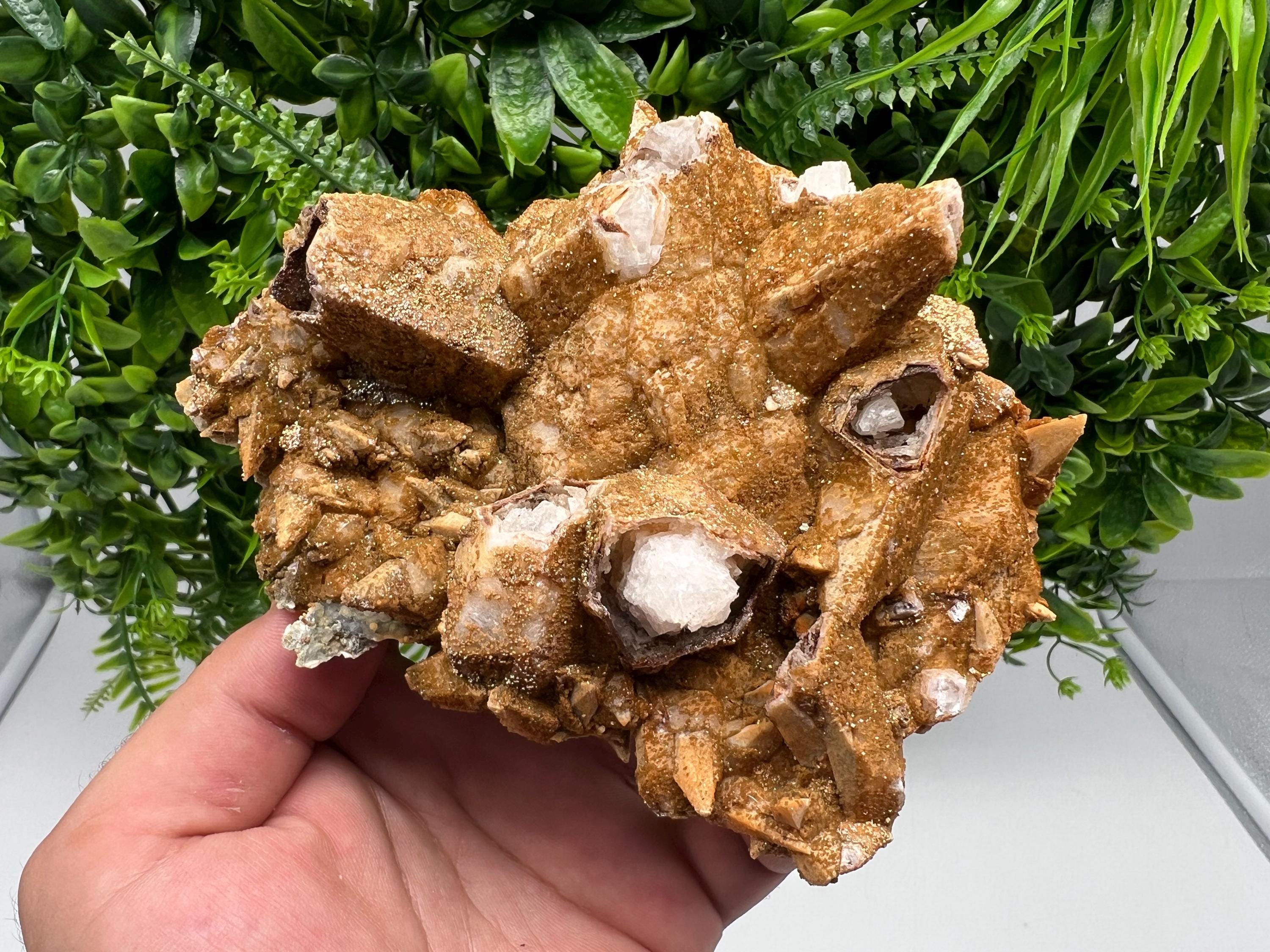 Stunning Brown Rhodochrosite on Calcite,Chalcedony,from Djurcovo mine,Bulgaria,natural collection mineral specimen,home decor crystal,gift