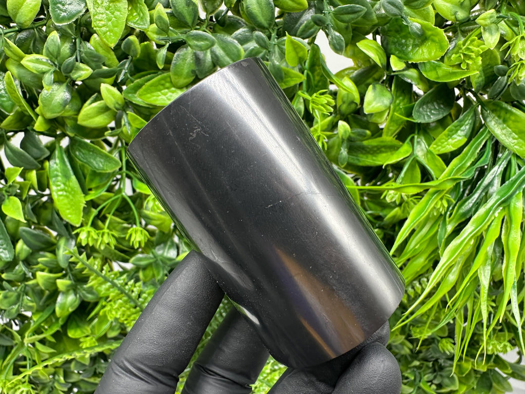 Polished Shungite Cup (60mm): Natural Karelia Stone