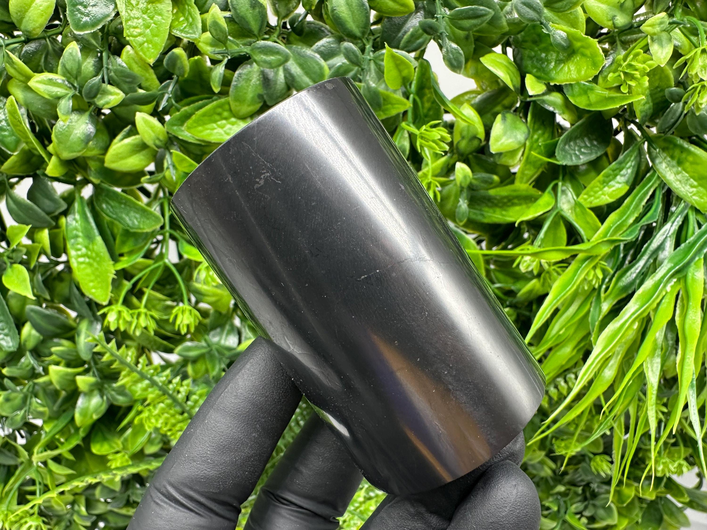 Polished Shungite Cup (60mm): Natural Karelia Stone