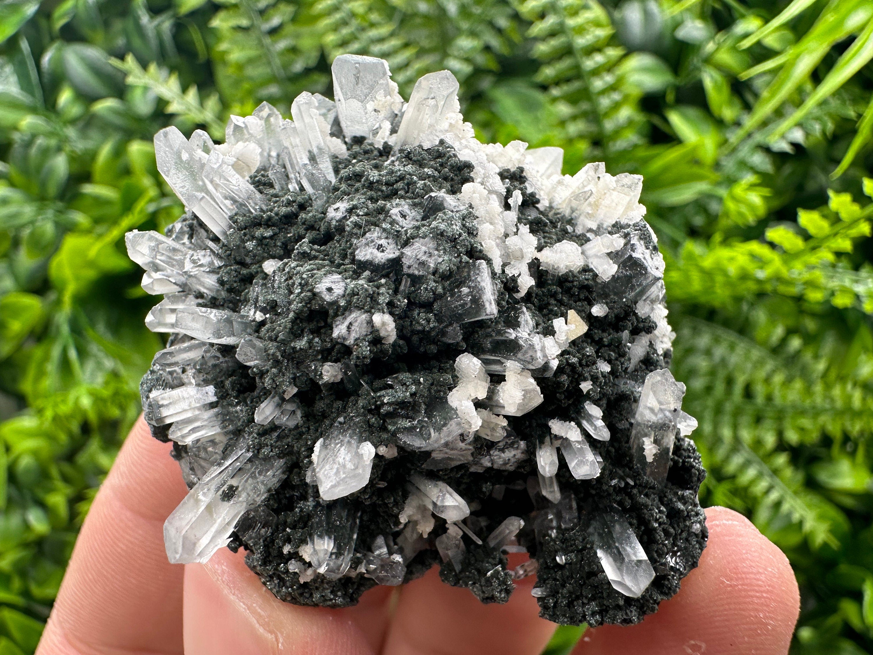 Quartz with Calcite and Chlorite: Borieva Mine, Bulgaria