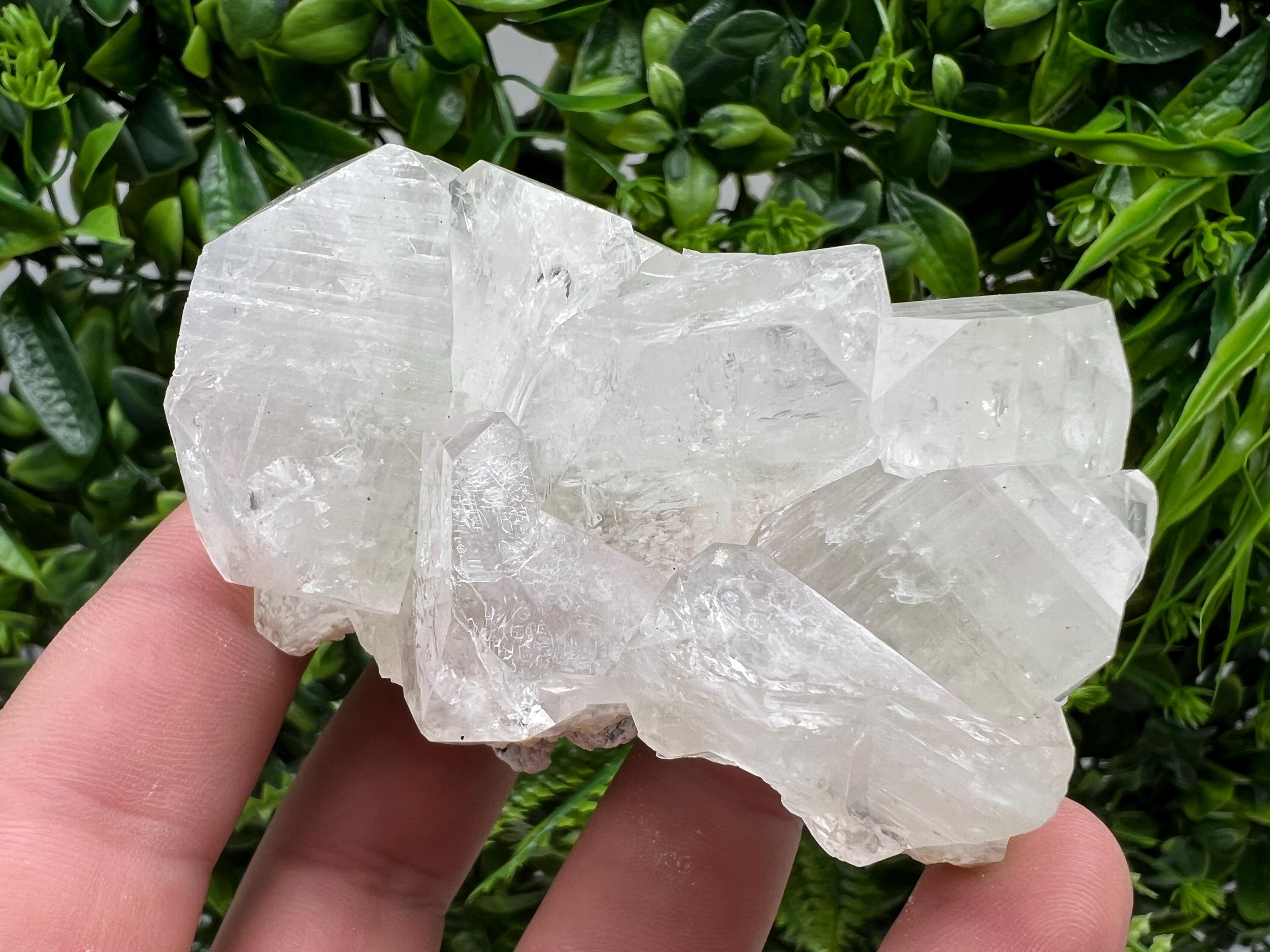 Transparent Apophyllite on Chalcedony Specimen, India Minerals