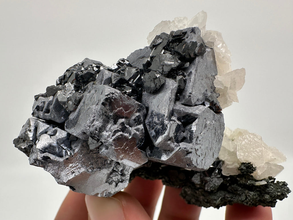 Mirror Galena, Calcite, Sphalerite on Quartz with Chlorite, Borieva Bulgaria