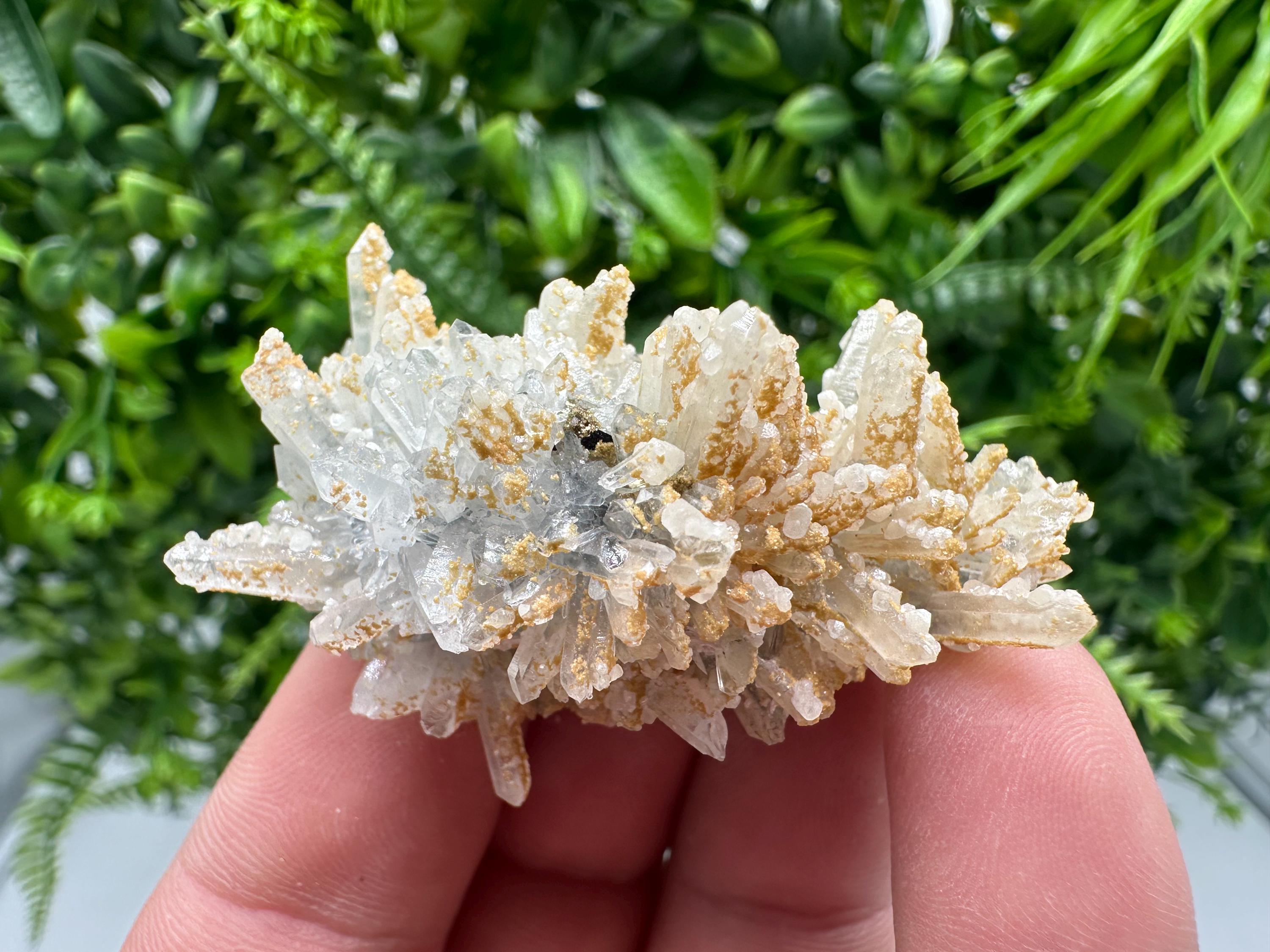Quartz with Calcite and Chlorite: Borieva Mine Crystal Souvenir