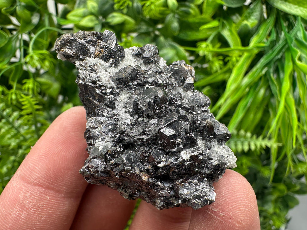 Sphalerite on Green Quartz, Borieva Mine Mineral Specimen