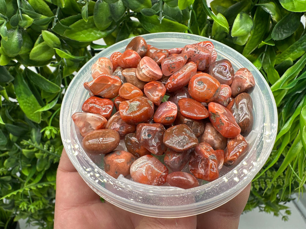 Red Agate Chips: Mini Gemstone Pebbles, Chakra Healing Stones