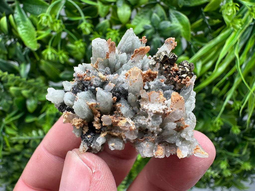 Sphalerite on Green Quartz, Borieva Mine Mineral Specimen