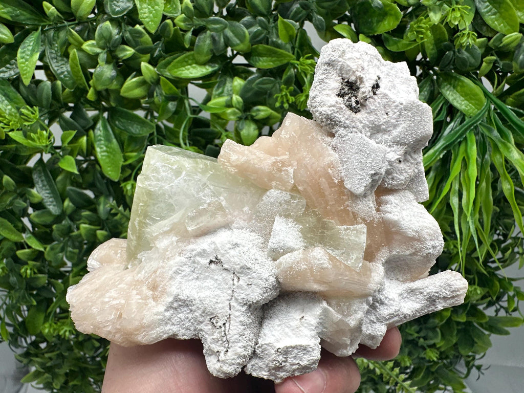 Apophyllite Stilbite on Chalcedony, India Crystal Mineral Specimen