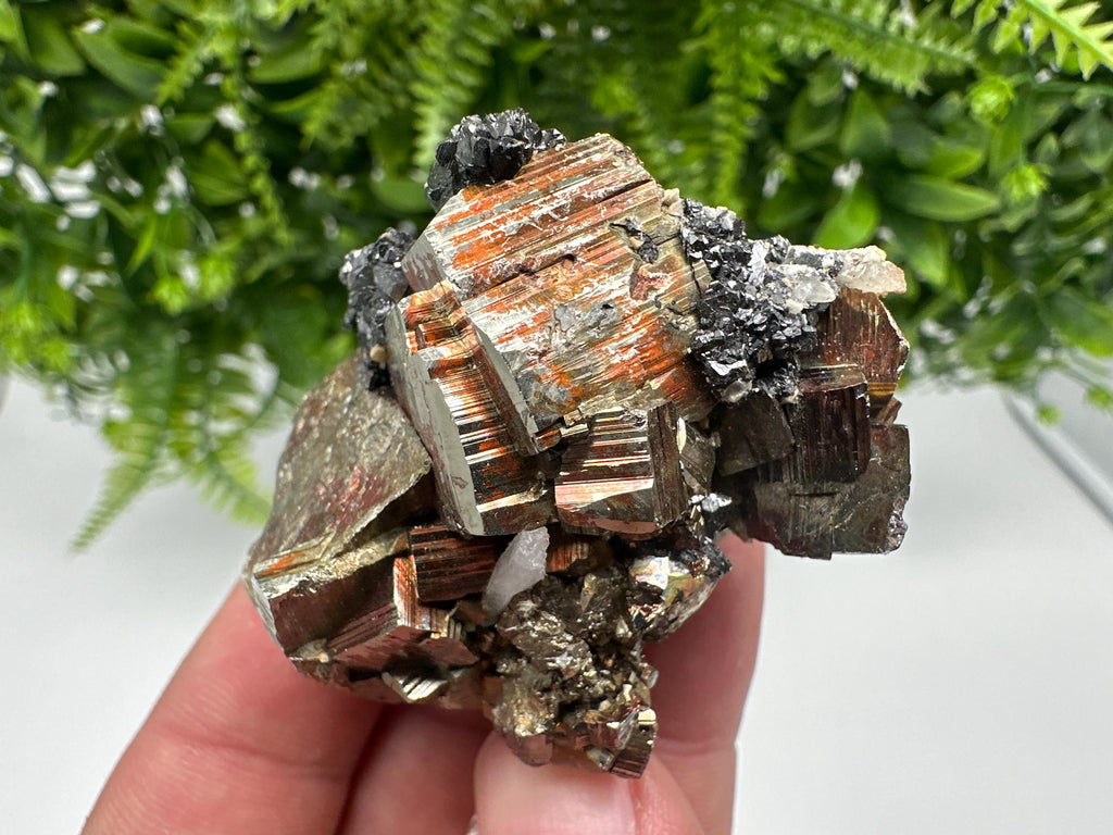 Wonderful Rainbow Pyrite whit Calcite,natural minerals souvenir Crystal,collection stone,rare minerals,home decor,Borieva Bulgaria