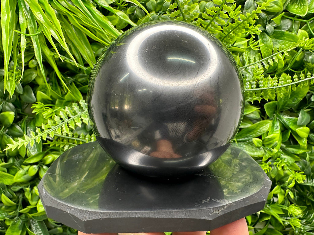 7cm Shungite Sphere: Polished EMF Protection Crystal