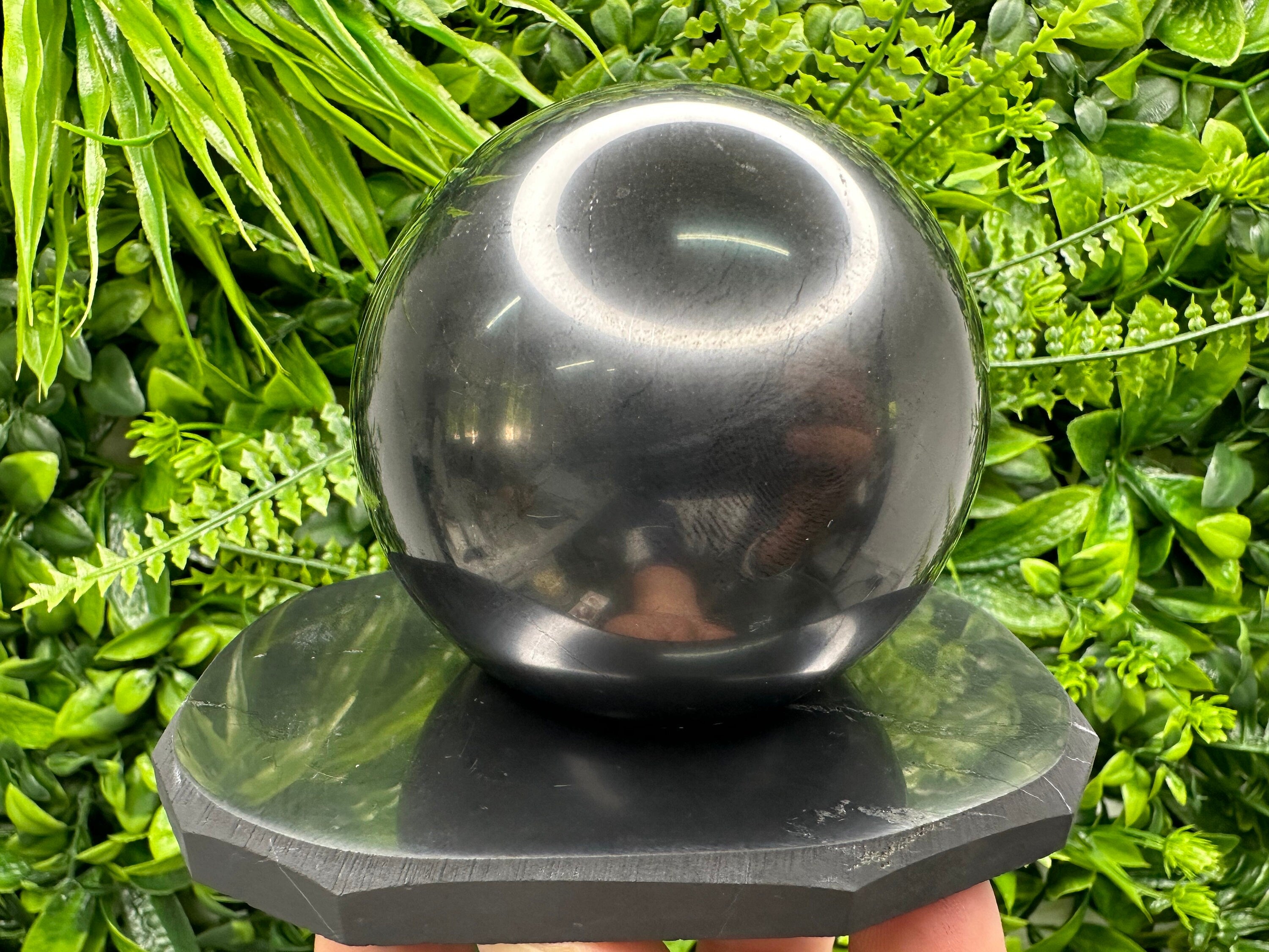 7cm Shungite Sphere: Polished EMF Protection Crystal