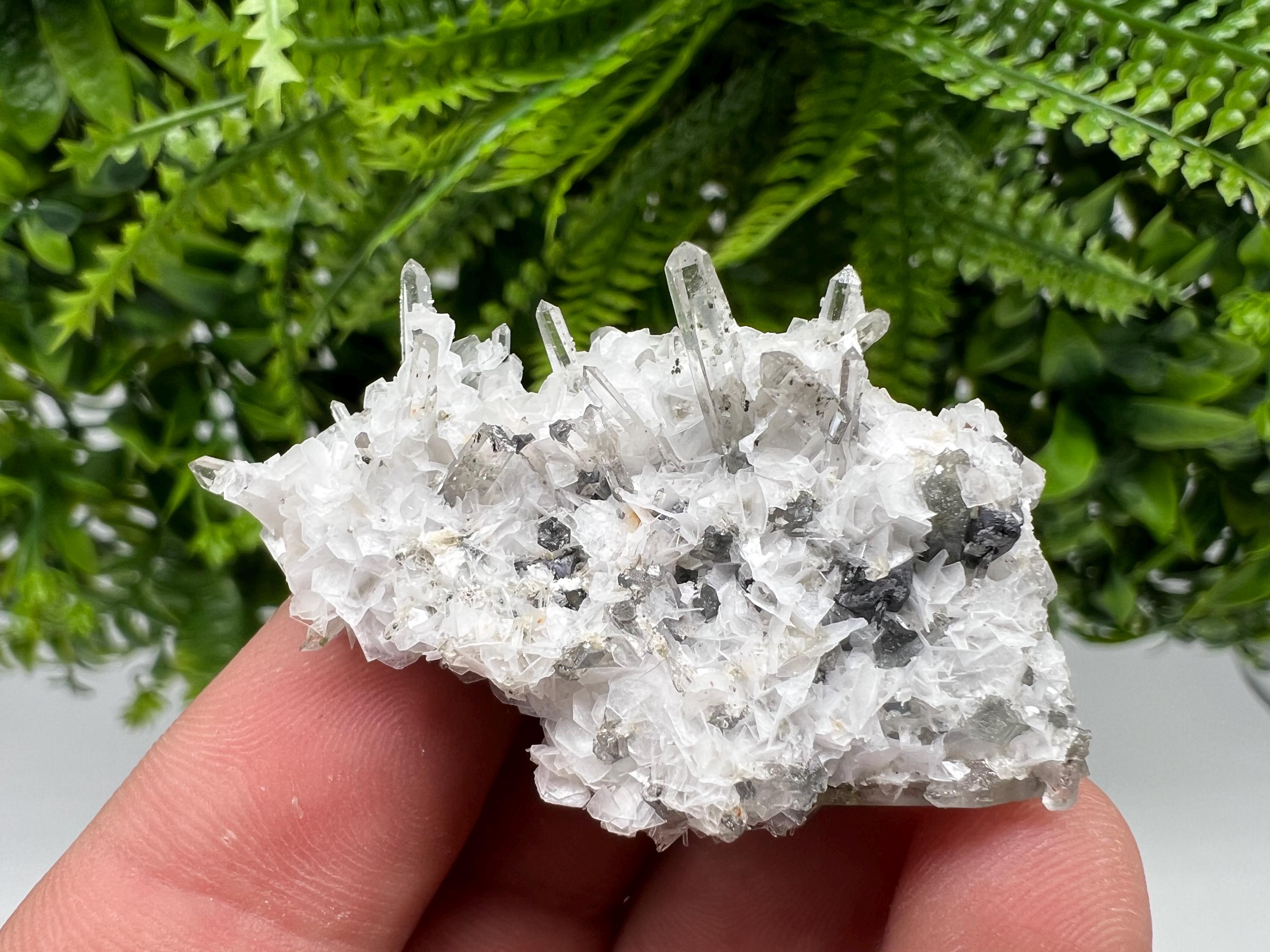 Calcite Quartz on Chlorite Matrix, Borieva Mine Mineral Specimen