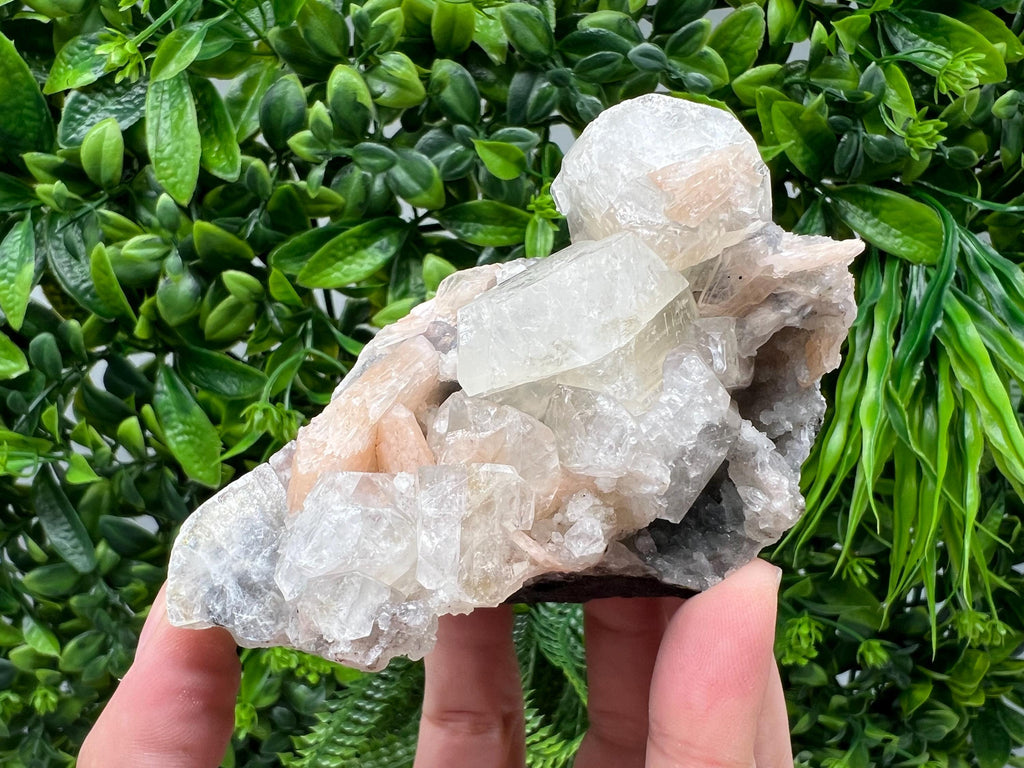 Apophyllite Stilbite on Chalcedony, Natural Crystal Specimen, India