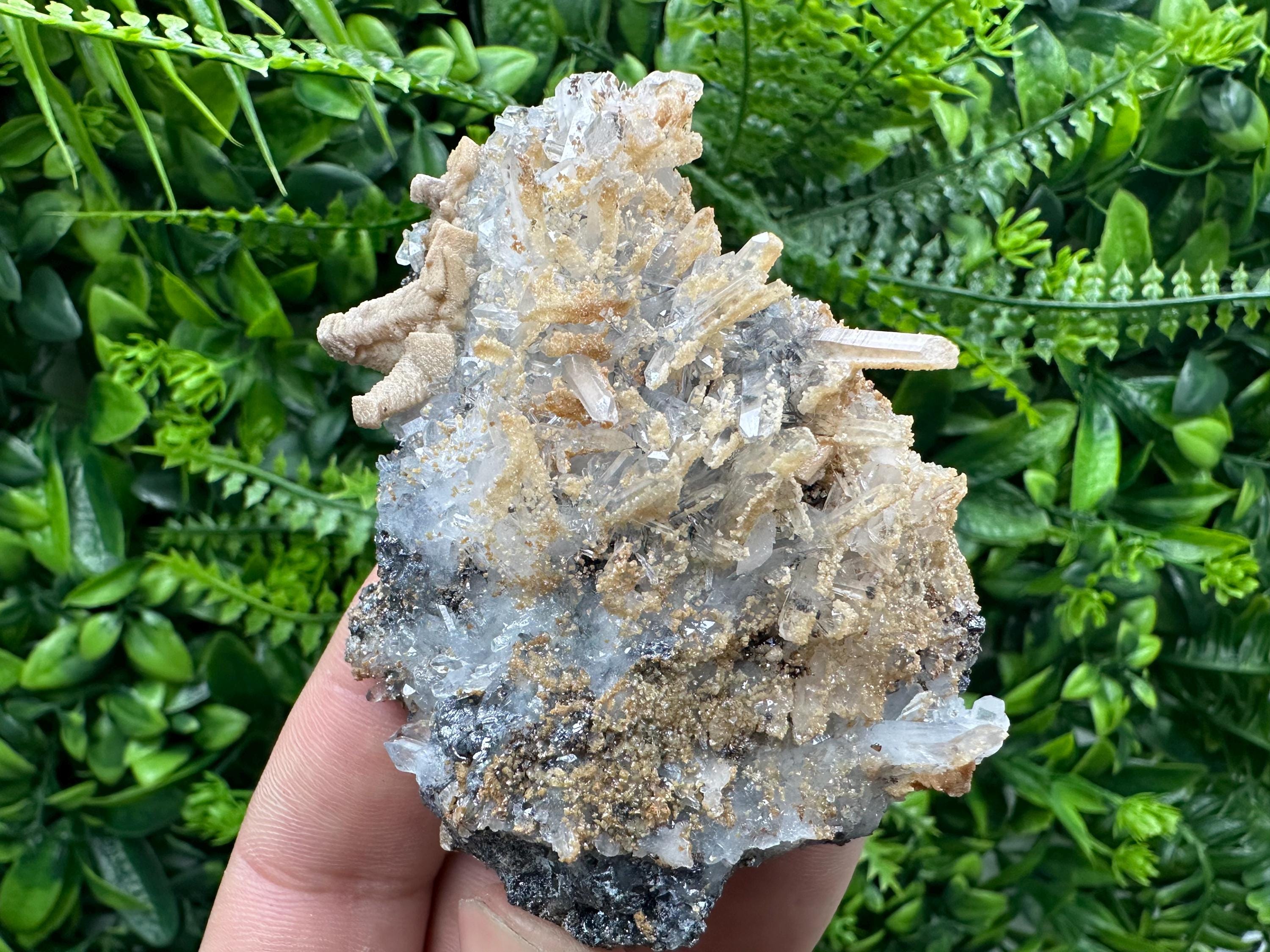 Quartz with Dolomite, Sphalerite and Galena Mineral Specimen