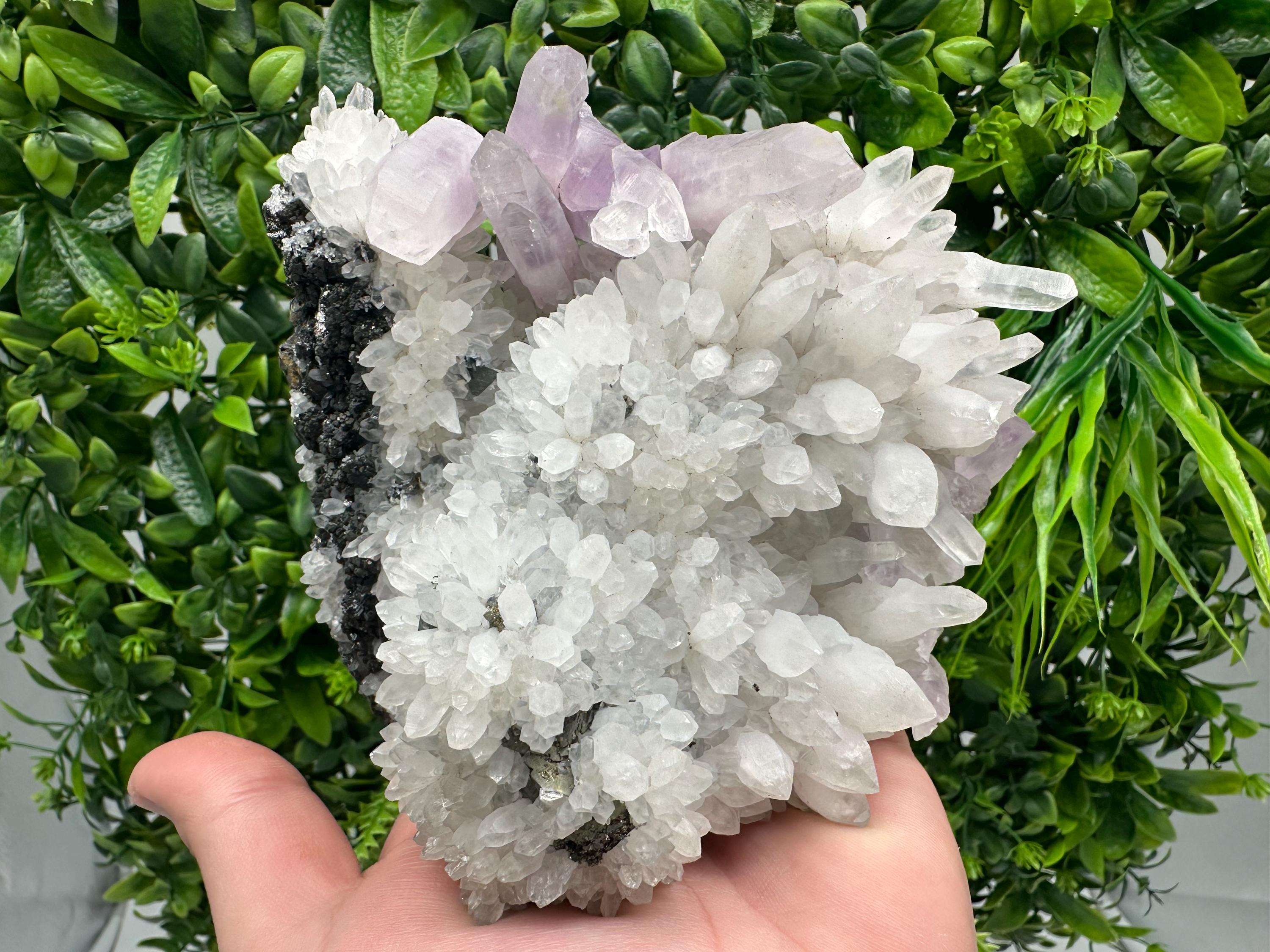 Quartz with Amethyst and Spahelrite, Djurcovo Mine, Bulgaria