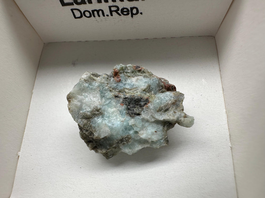 Rare Raw Larimar Specimen: Dominican Republic Crystal BOX 4/4 cm