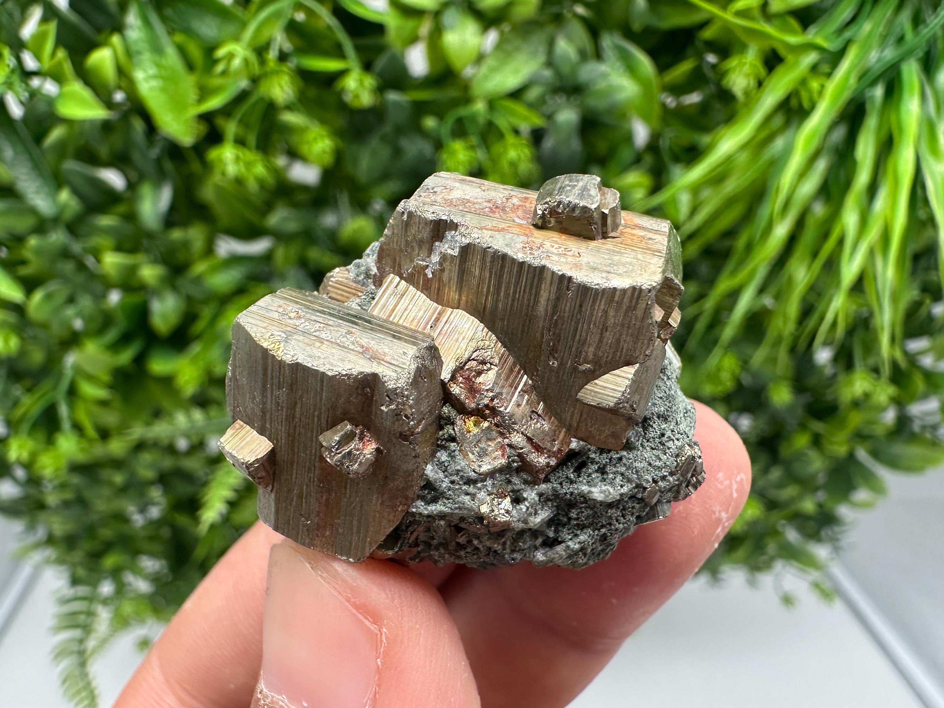 Rainbow Pyrite Cluster: Bulgarian Mineral Specimen, Home Decor