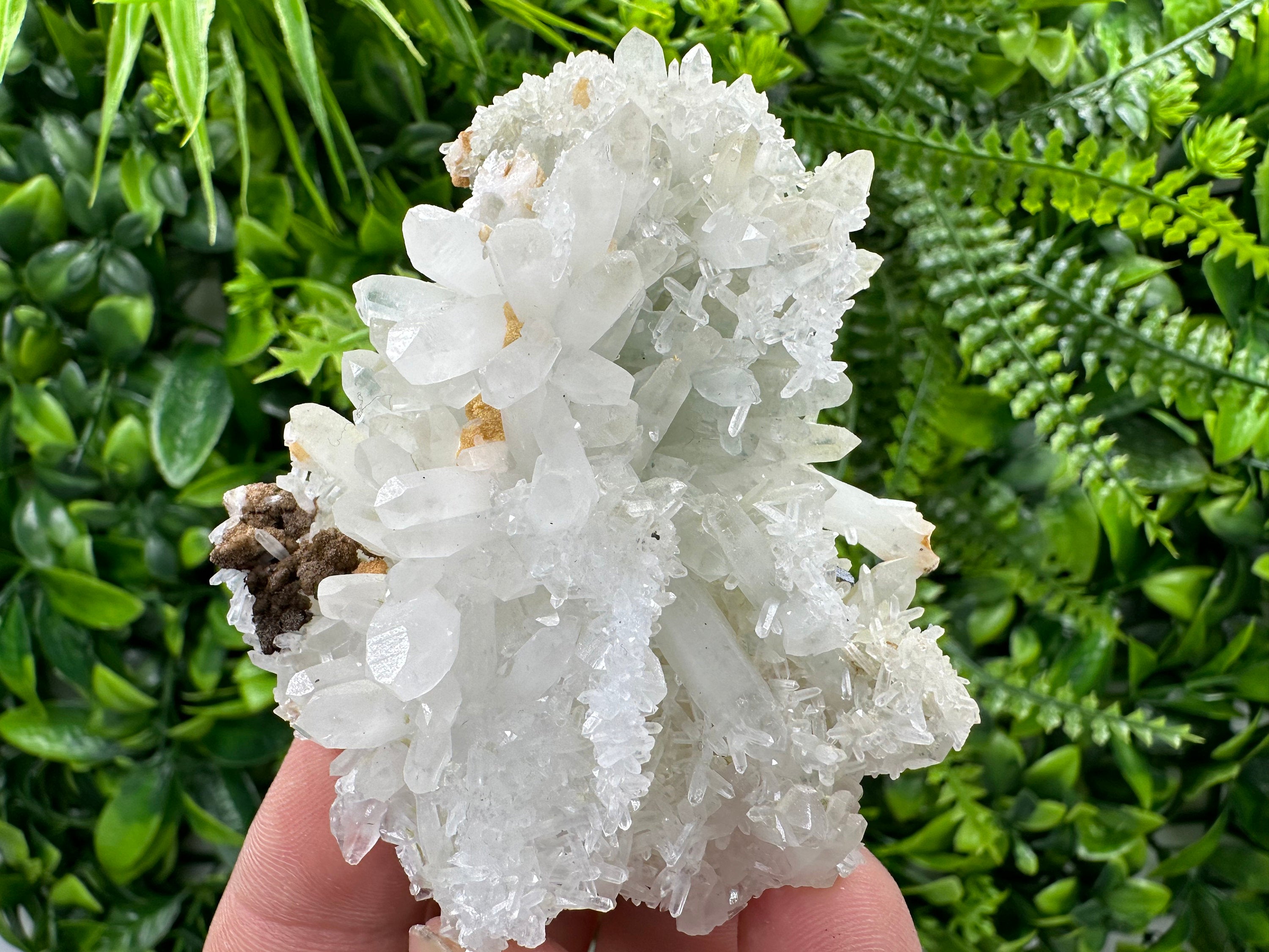 Quartz with Chlorite, Rhodochrosite and Siderite: Natural Crystal Home Decor