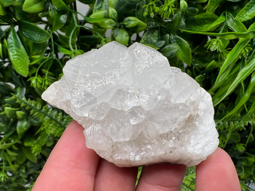 Transparent Apophyllite on Chalcedony, Natural Crystal Mineral Specimen, India