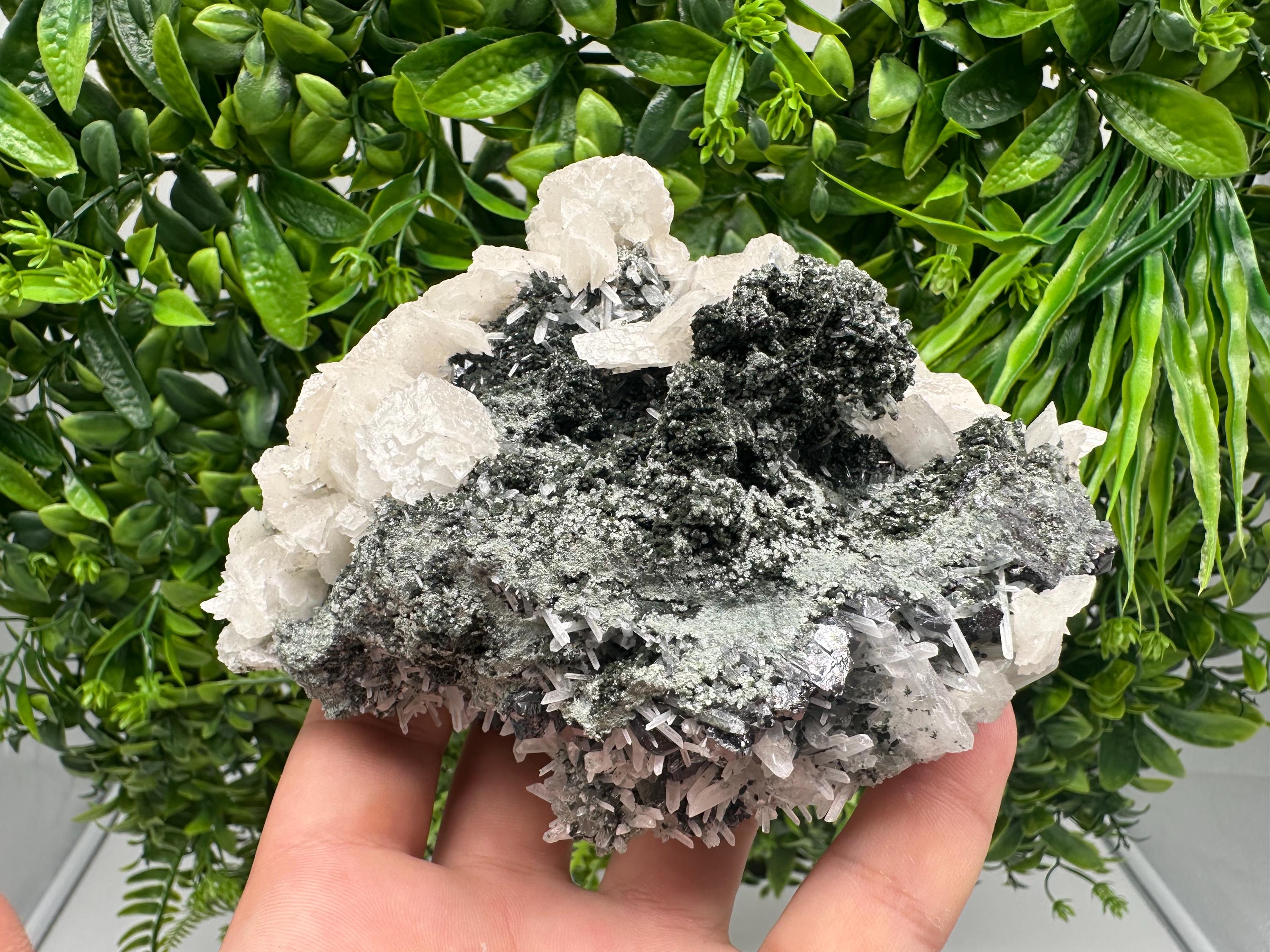 Quartz with Calcite and Chlorite Specimen, Borieva Mine, Bulgaria