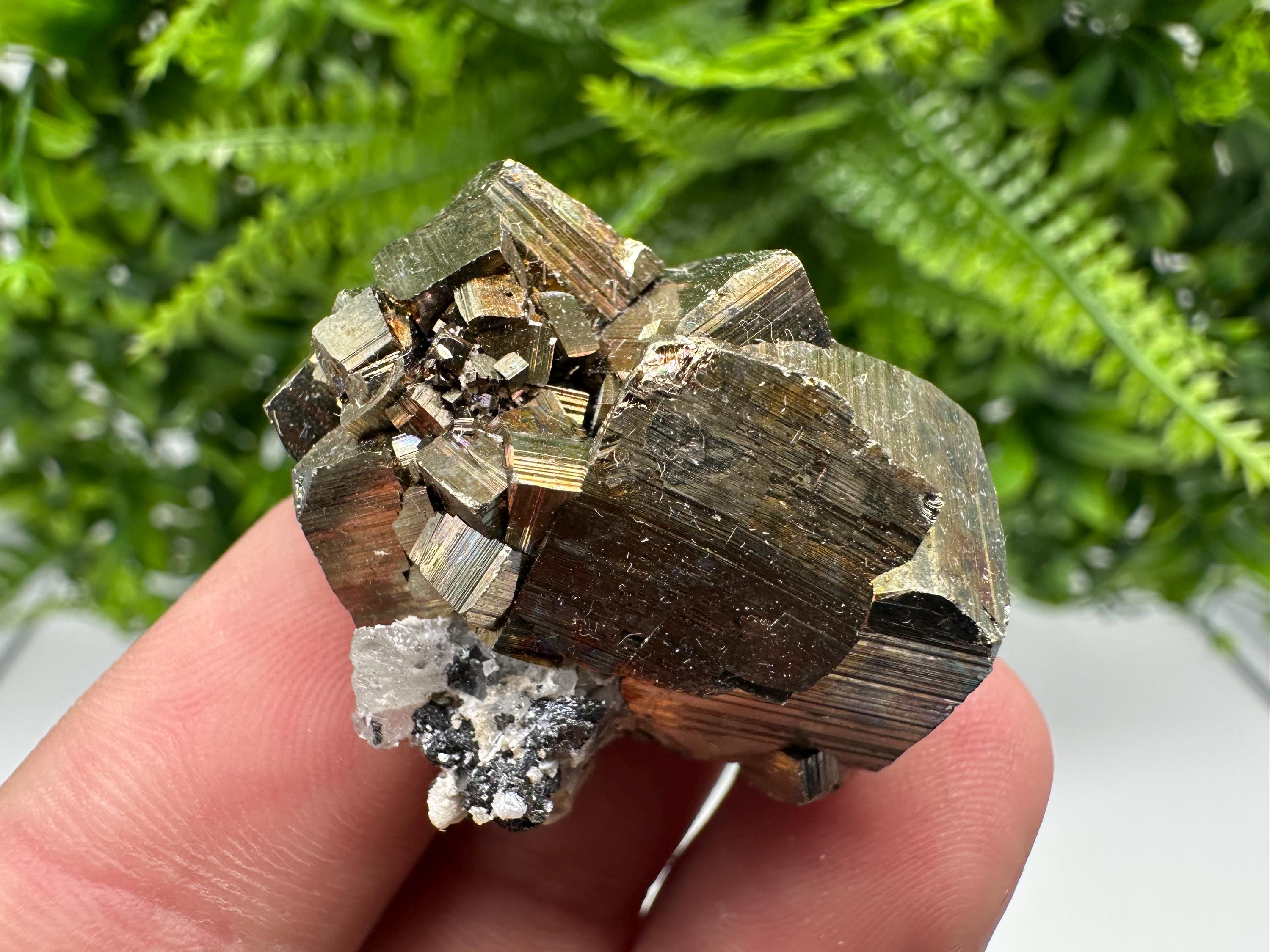 Wonderful Rainbow Pyrite whit Calcite,natural minerals souvenir Crystal,collection stone,rare minerals,home decor,Borieva Bulgaria