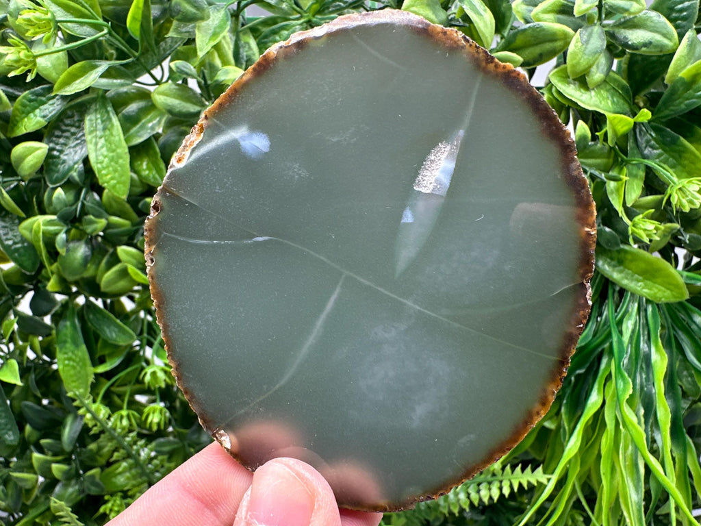 Polished Agate Slice: Spiritual Healing Crystal Coaster (9/10 cm)