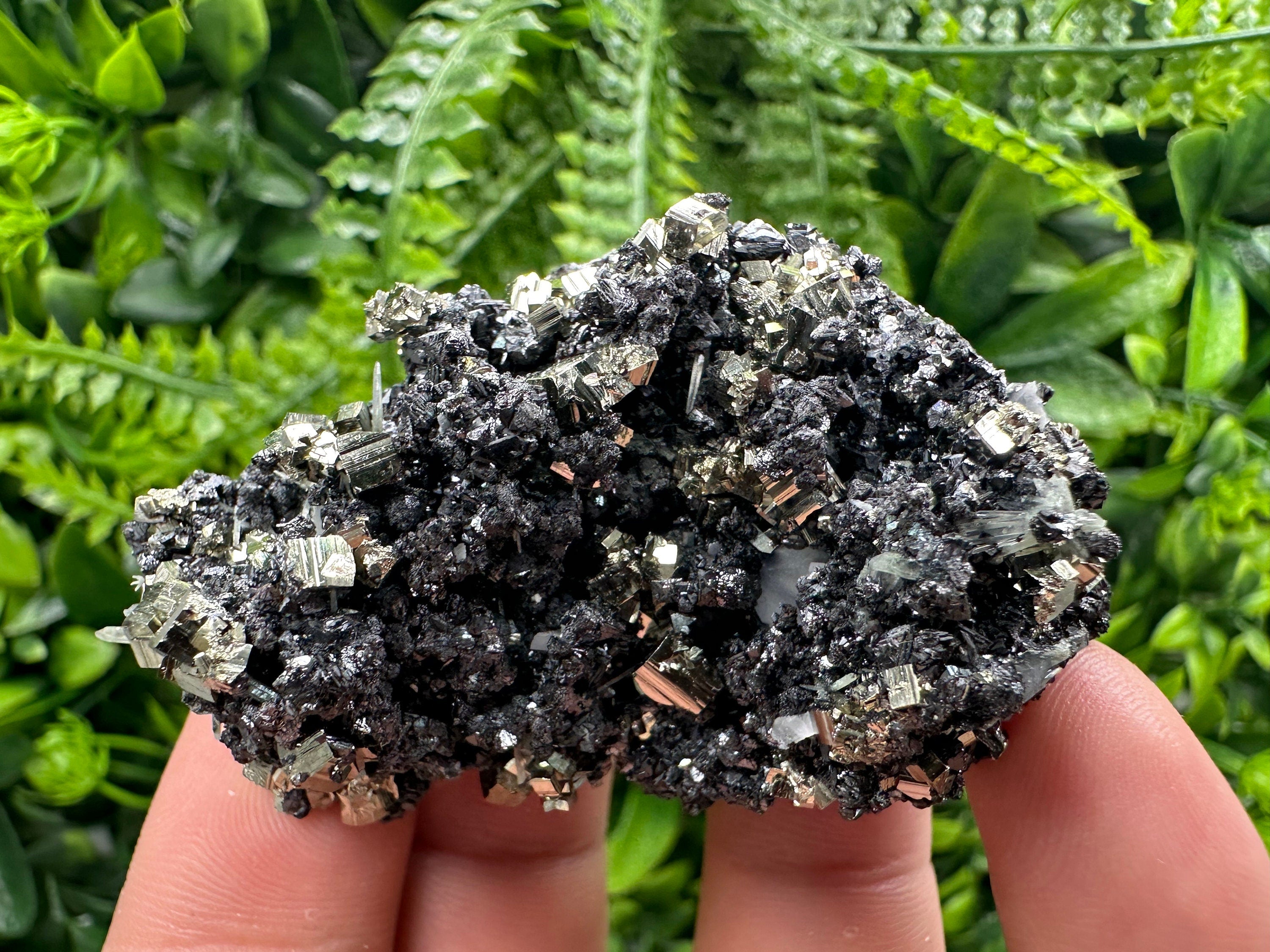 Golden Pyrite with Sphalerite, Bulgaria Mineral Specimen