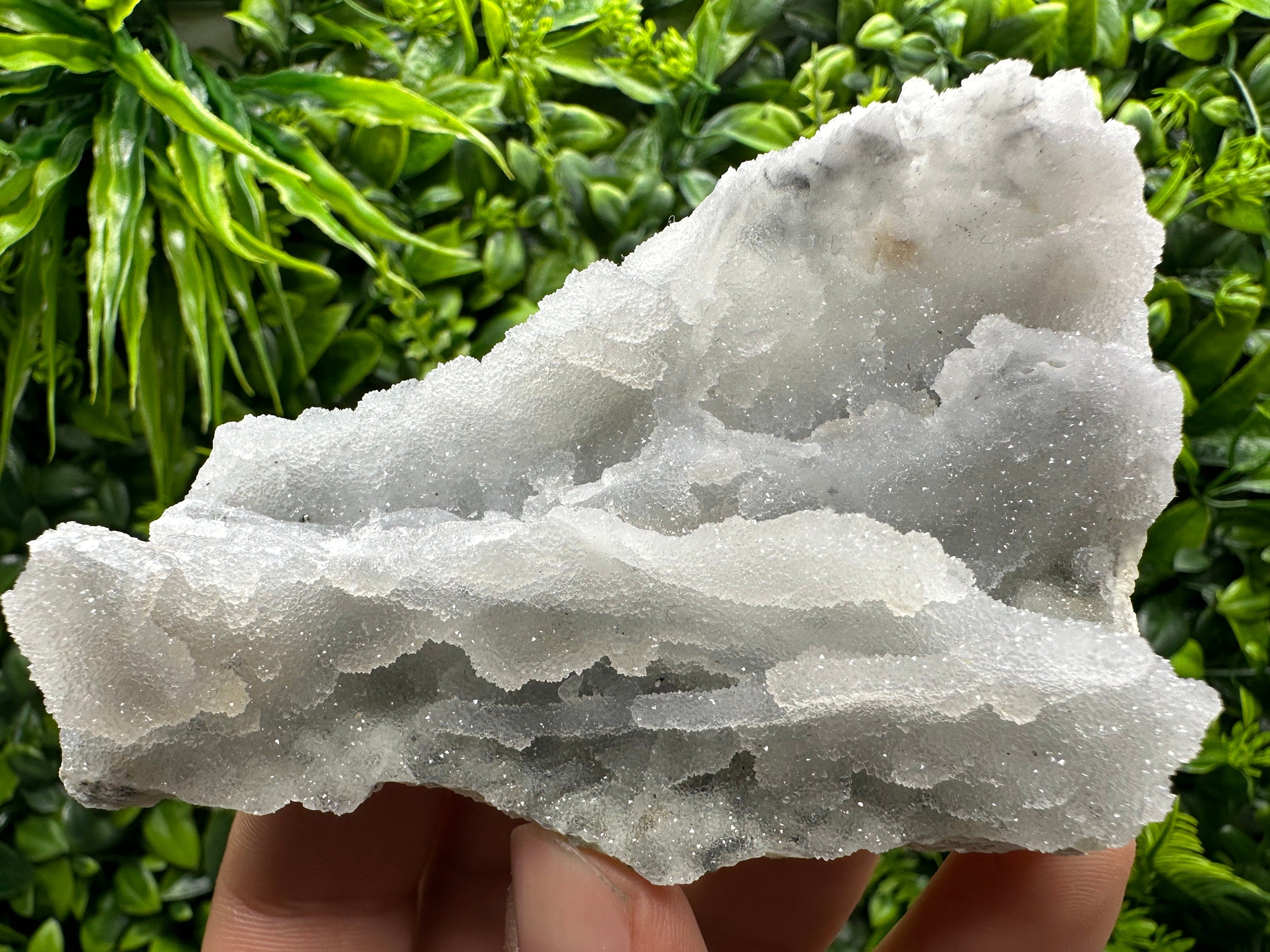 Blue Chalcedony Quartz with Chlorite Inclusions: Bulgaria Crystal Decor