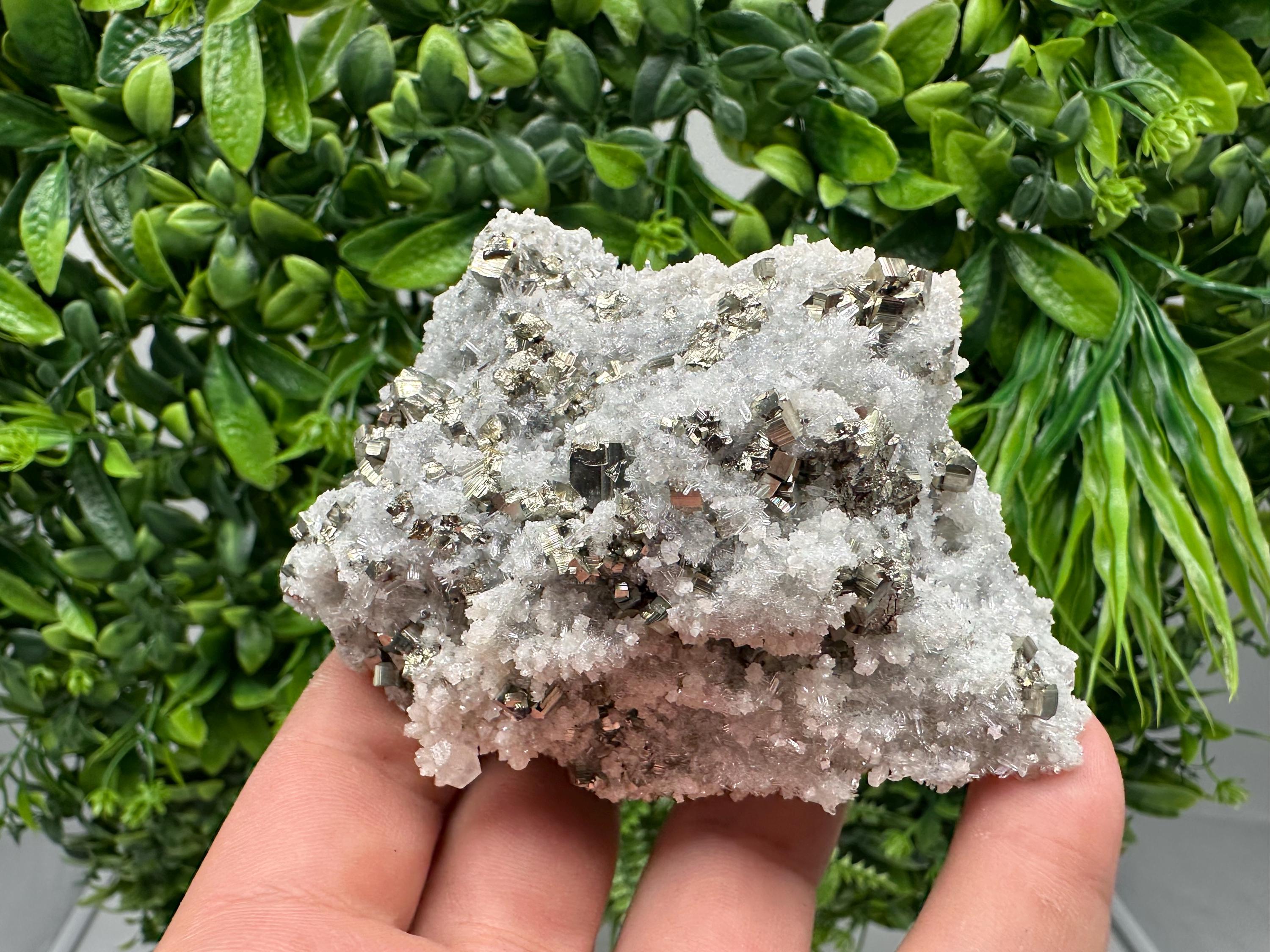 Stunning Pyrite on Quartz,Calcite from Borieva mine,Madan,Bulgaria,natural,collectible mineral specimen,home decor stone,collection crystal