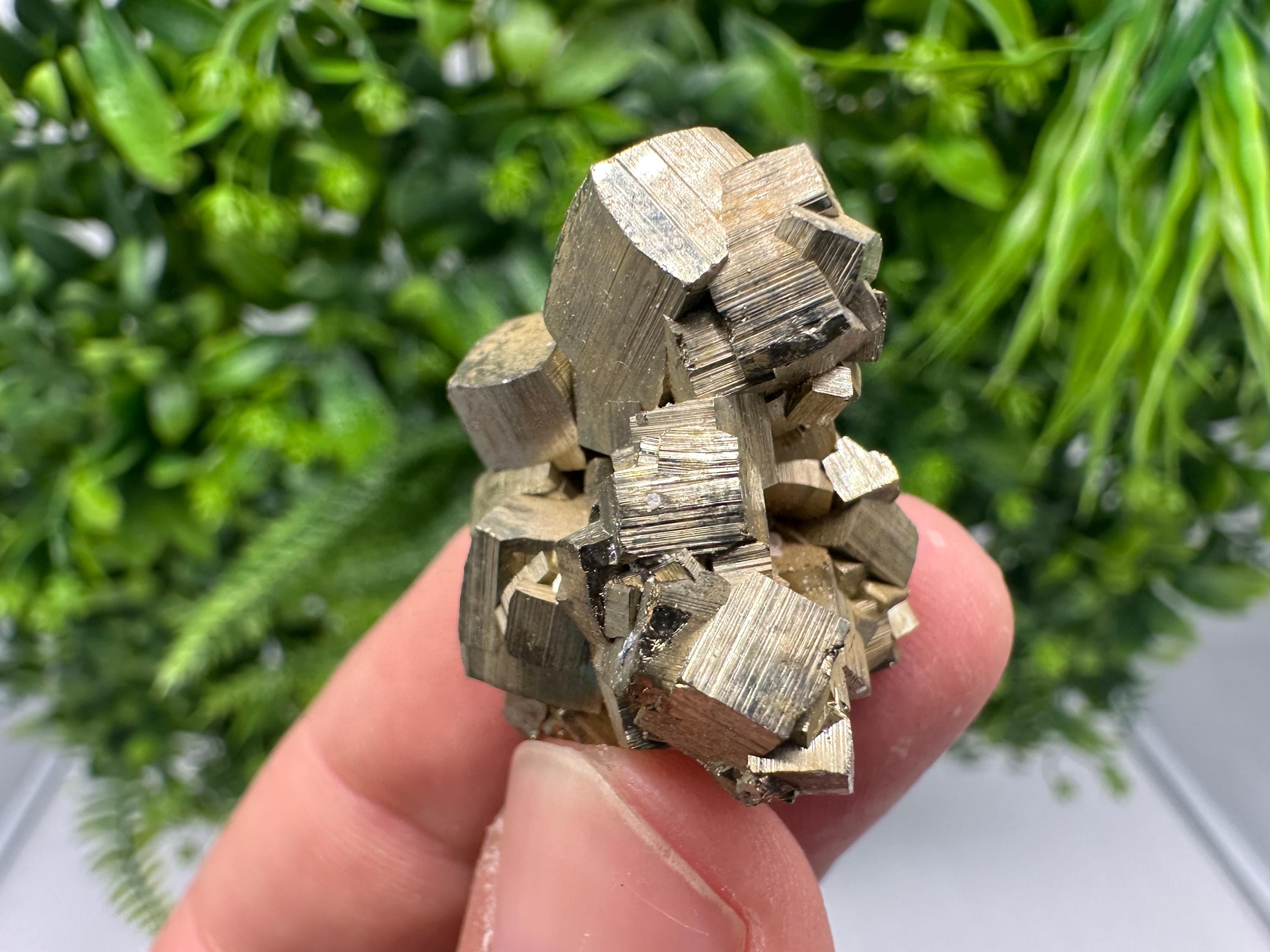 Rainbow Pyrite with Calcite, Natural Mineral Souvenir from Bulgaria
