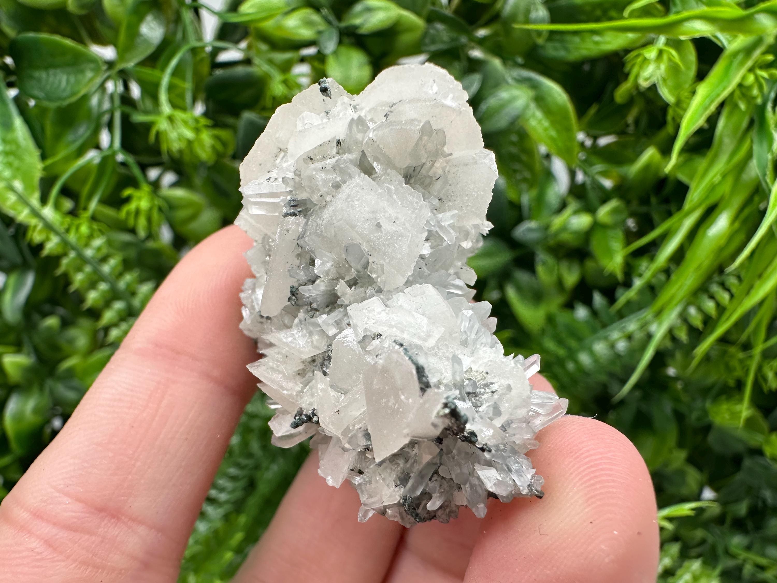 Quartz Calcite on Chlorite Matrix, Borieva Mine Mineral Specimen