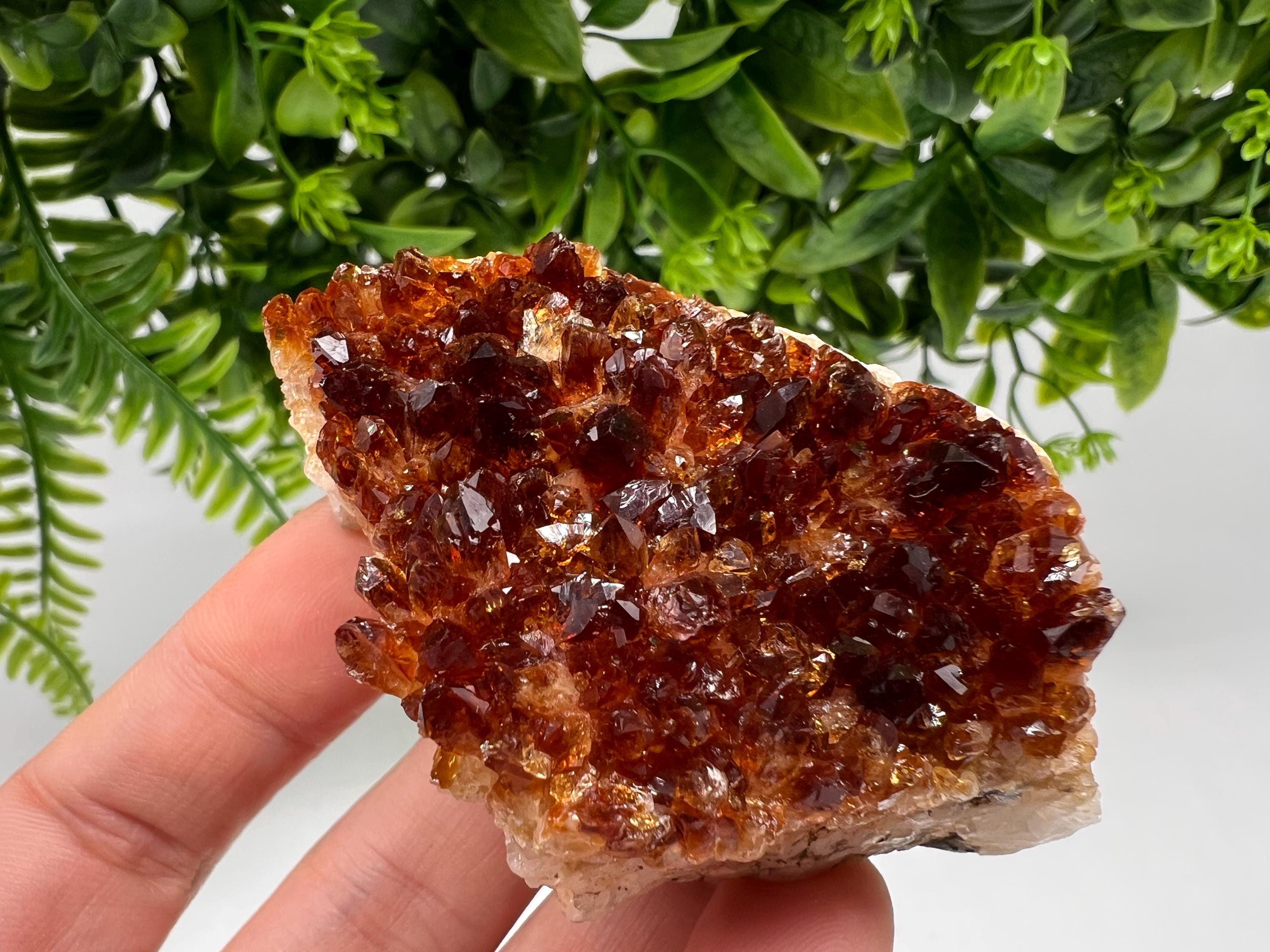 Citrine Crystal with Hematite Inclusions: Natural Phantom Cluster