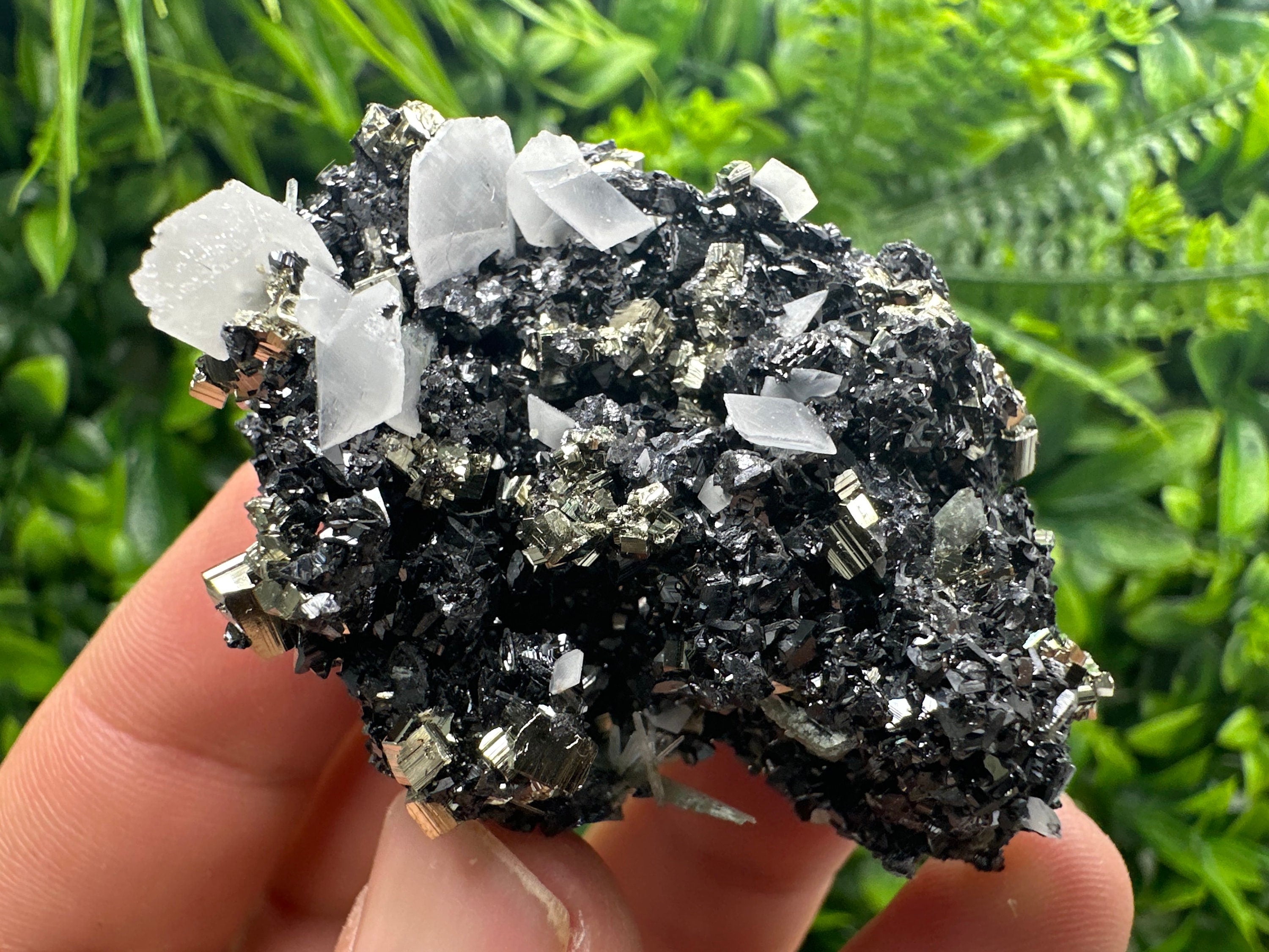 Pyrite Sphalerite Quartz Calcite Specimen: Borieva Mine, Bulgaria