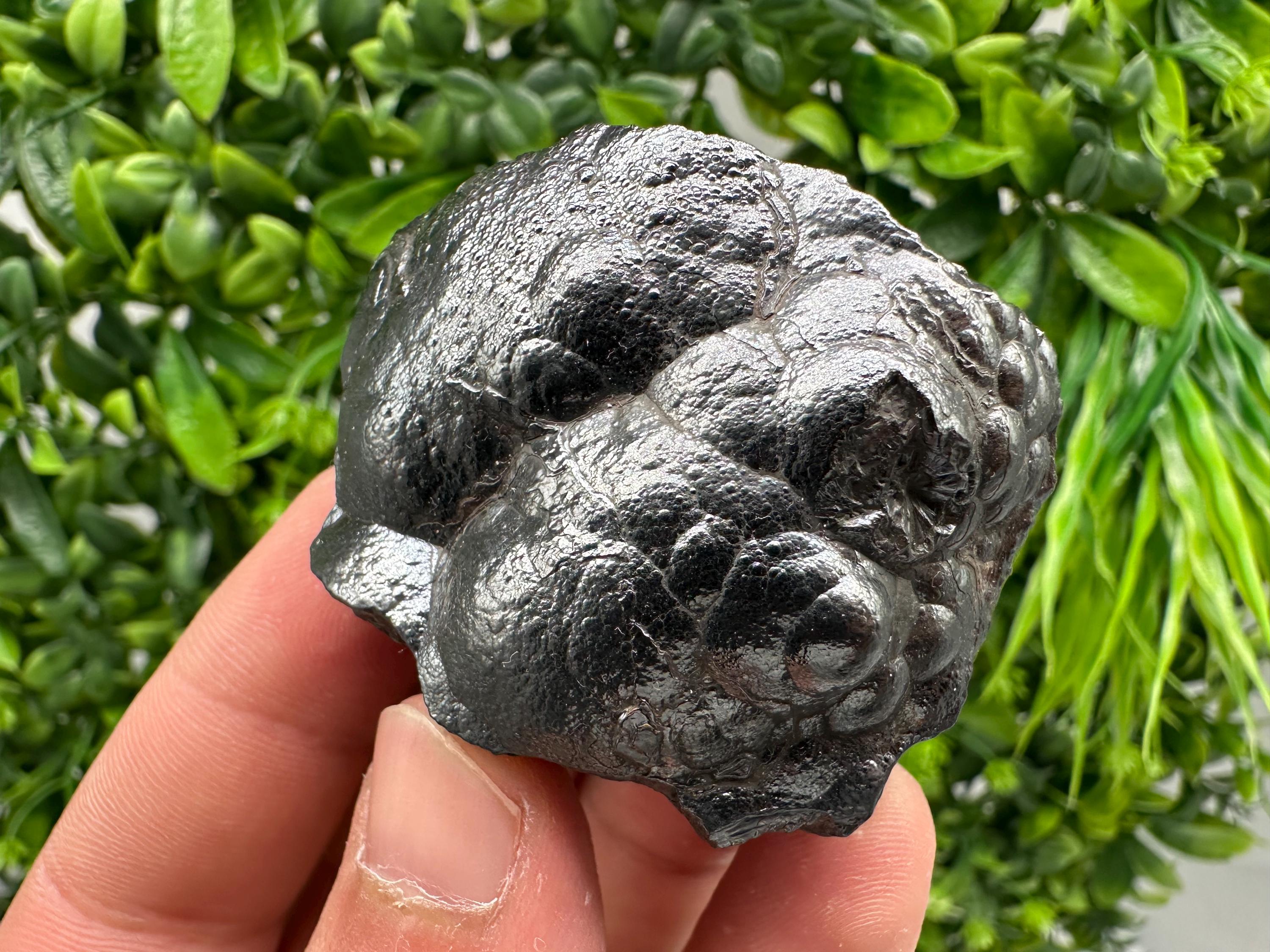 Botryoidal Black Hematite Specimen: Moroccan Crystal for Reiki Chakra