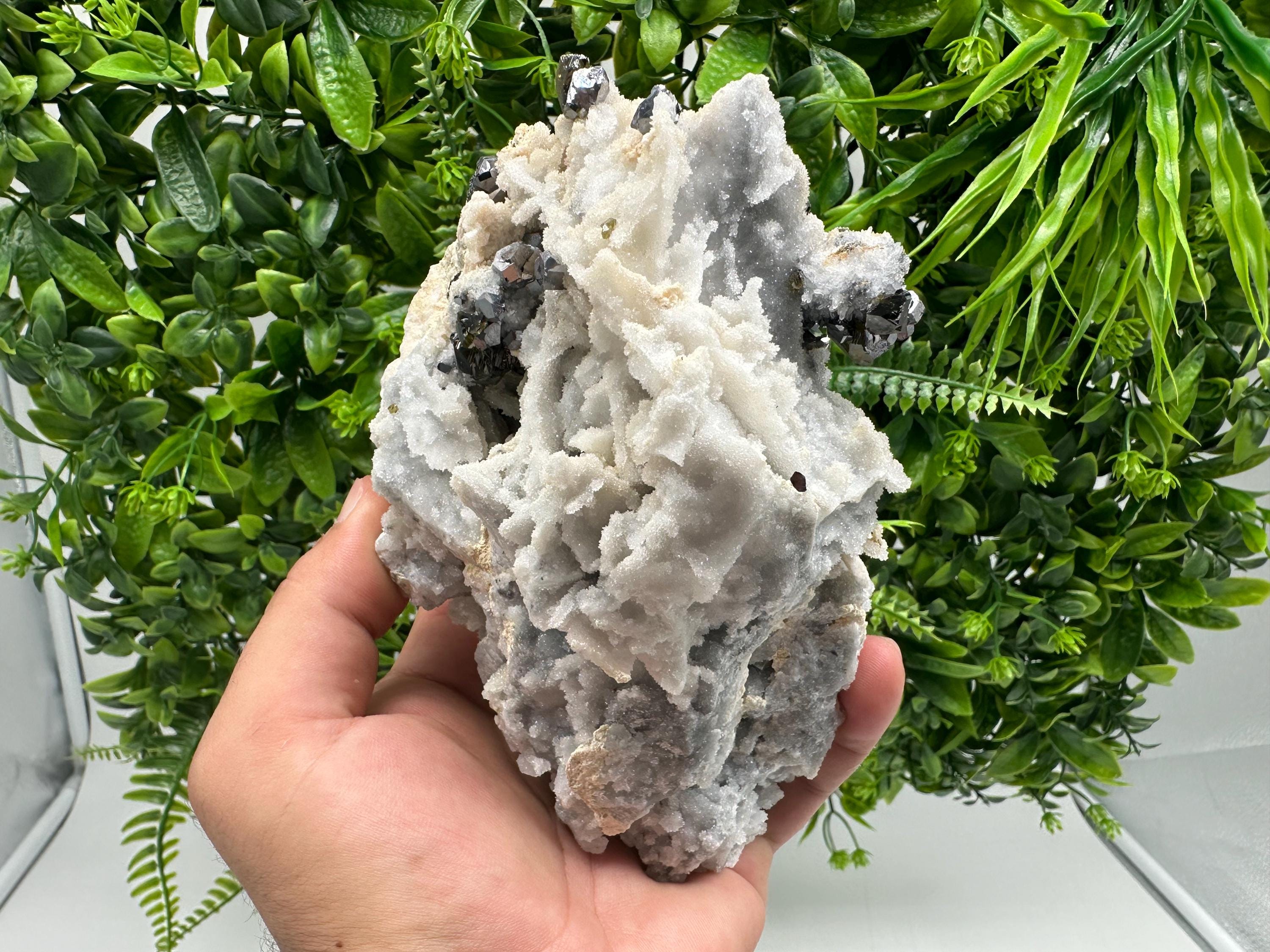 Collection Mirror Galena,GEMY Cleiopfane on Chalcedony,From Krushev dol mine,Madan,Bulgaria,Natural,collection mineral specimen,rare crystal