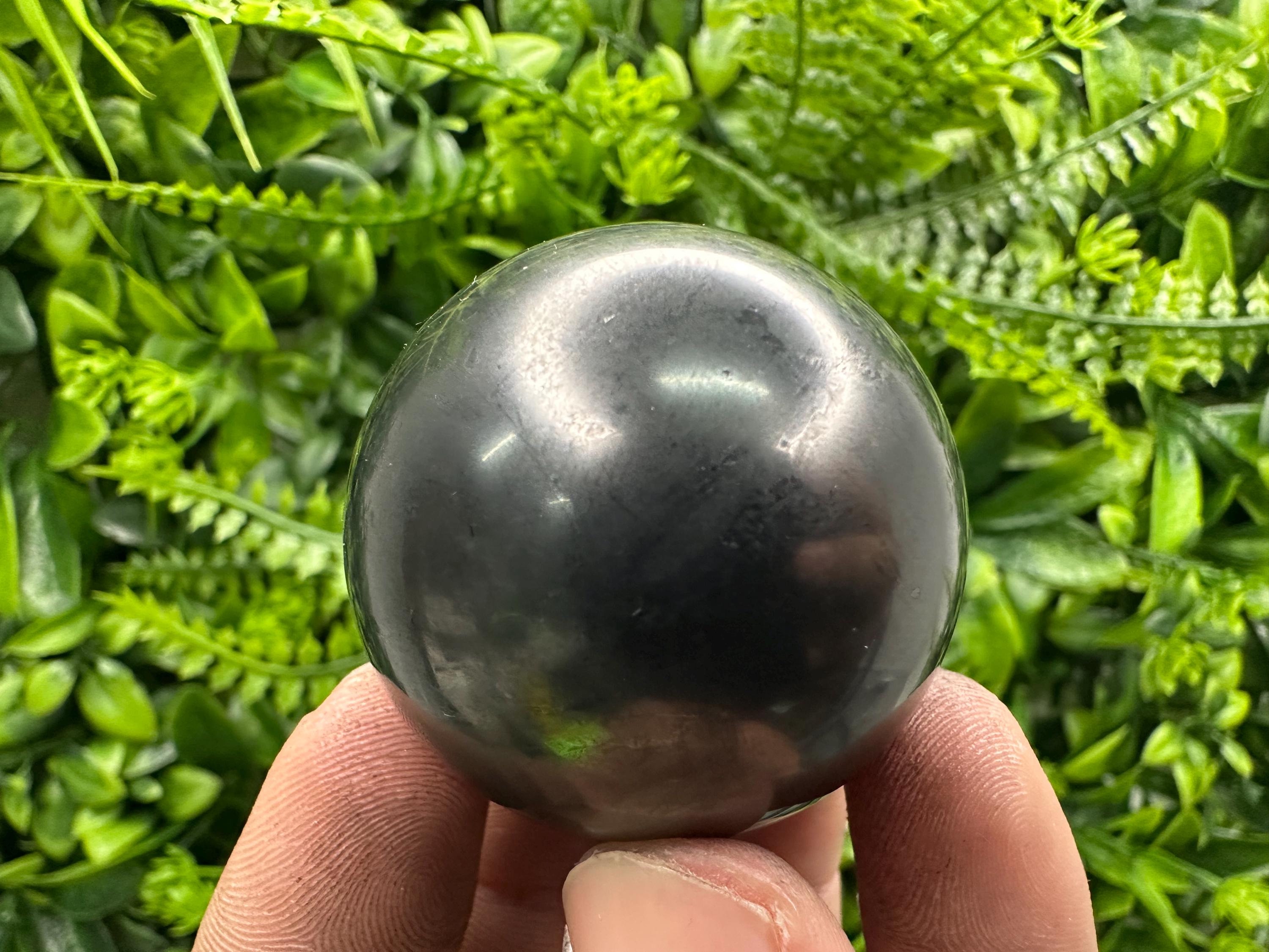 4cm Shungite Sphere: Polished EMF Protection Crystal